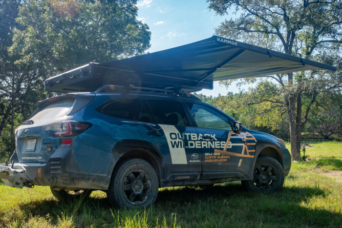 Kammok Crosswing Awning on a Subaru Outback Wilderness
