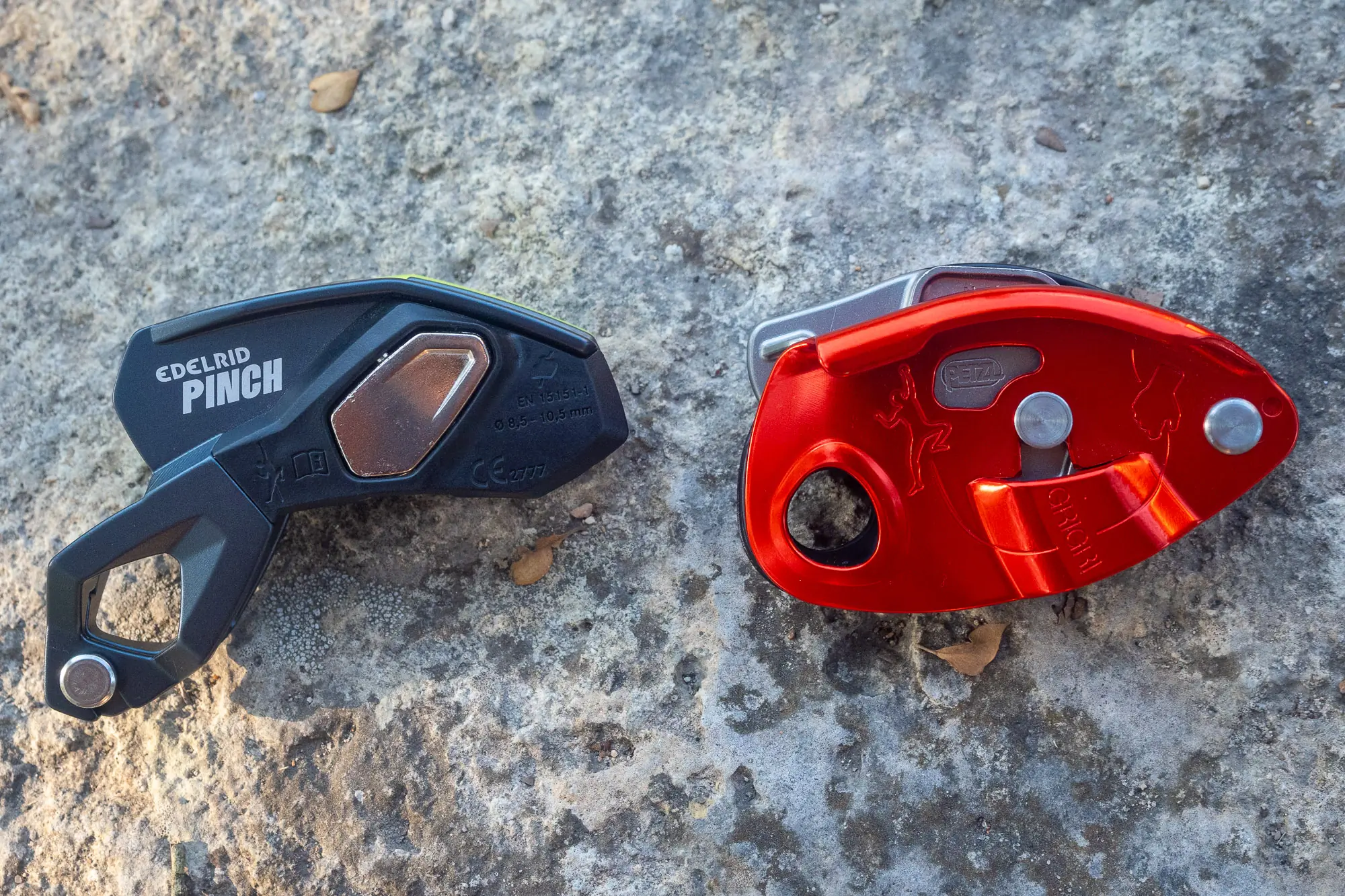 Edelrid Pinch and Petzl GRIGRI