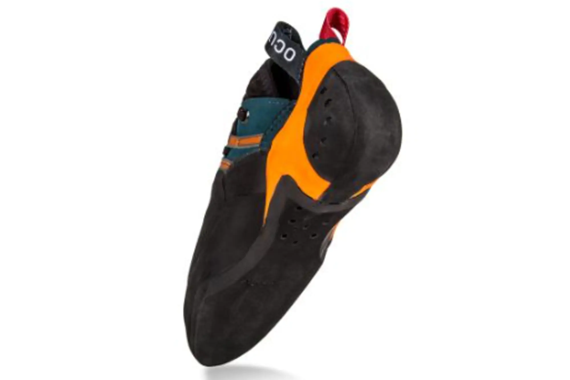 Ocún Sigma climbing shoe bottom / rear view studio image