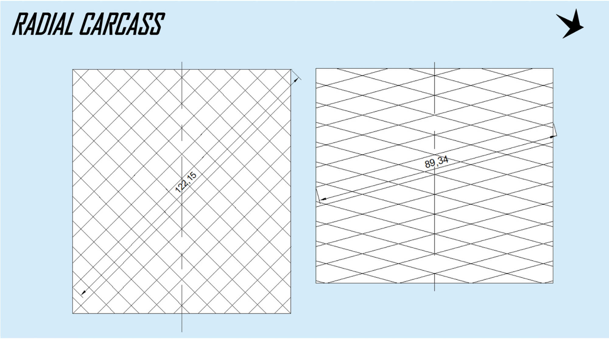 Infographic on Schwalbe radial mountain bike tire ply cord angle