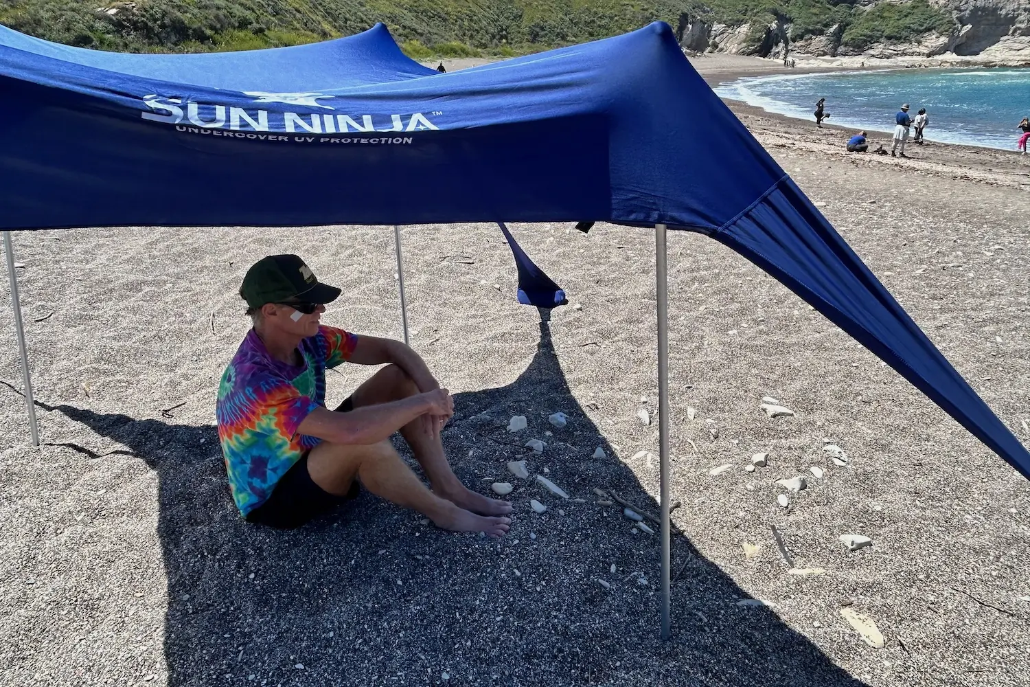 NINJA TENT（DarkGray)　＋　NINJA STICK Sun Ninja Water Resistant 4' x 2.6' Beach Tent, Green