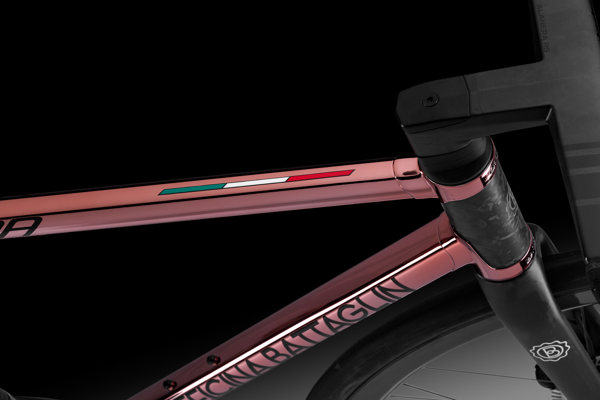 Officina Battaglin Roma in rose gold Chromovelato detail studio image