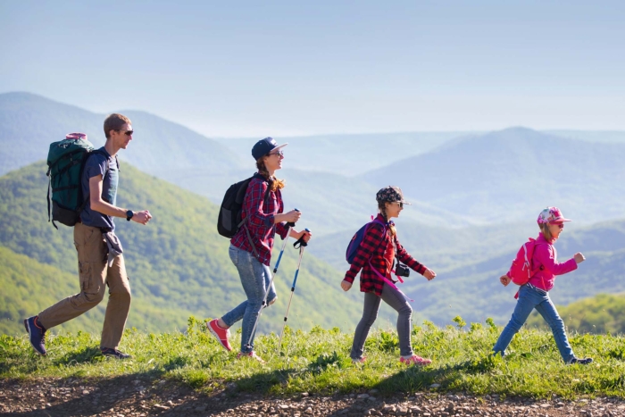 family hiking