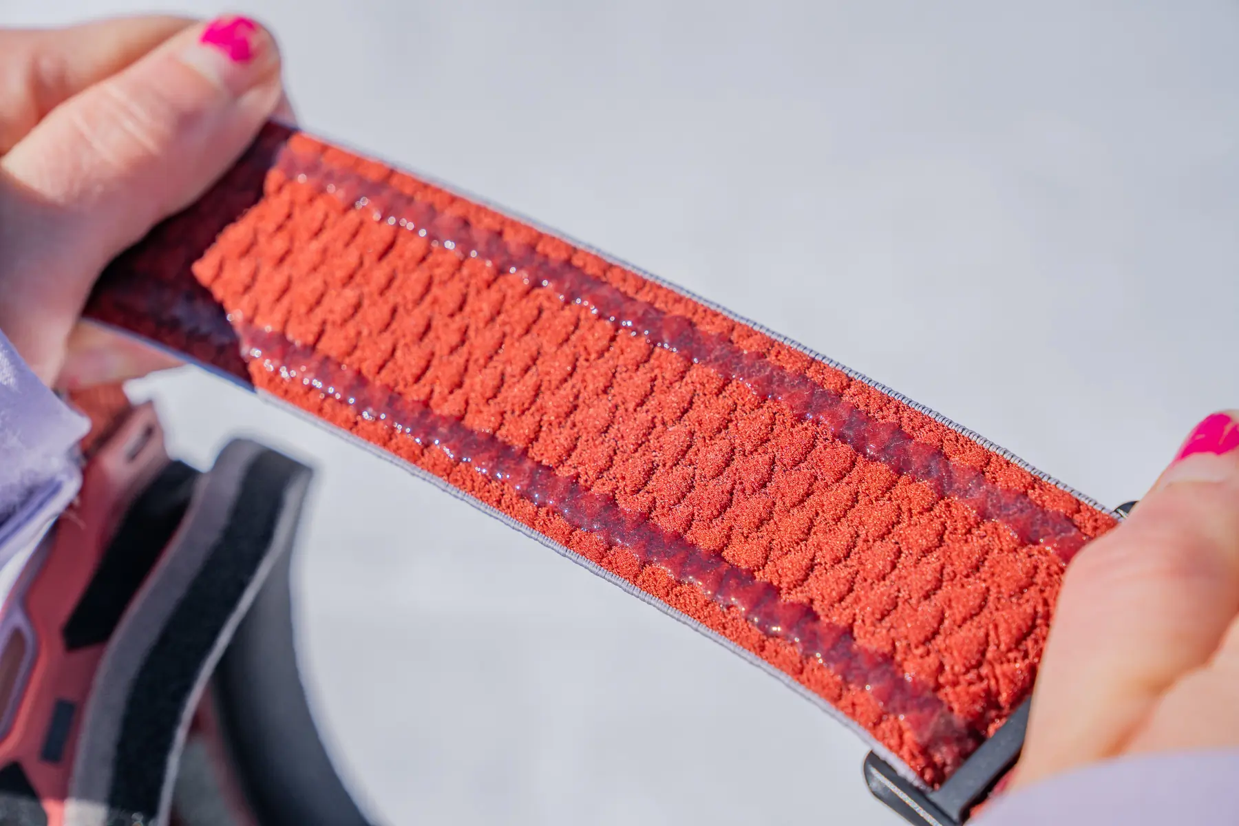 silicone strip on goggle strap