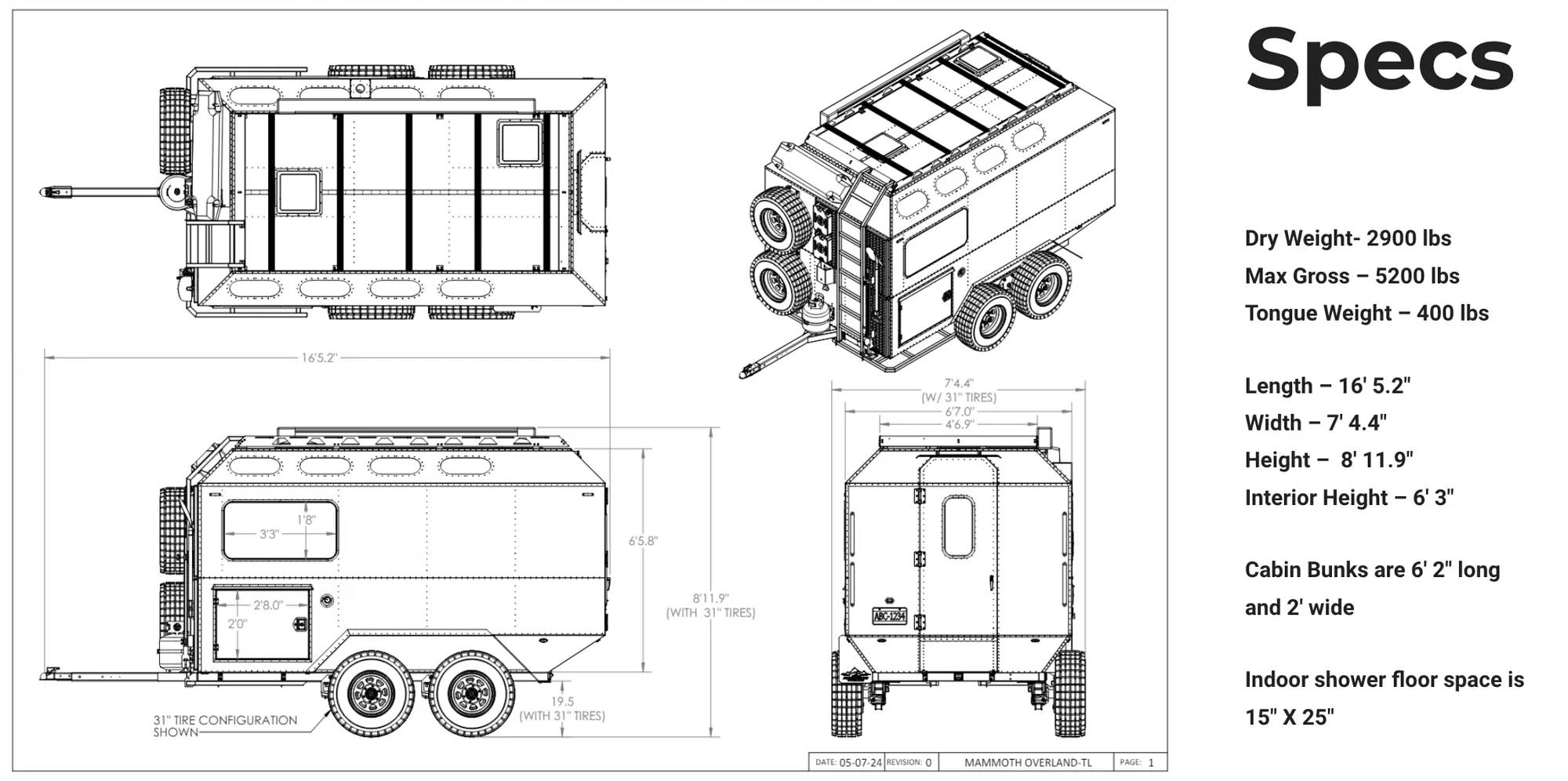 Mammoth Overland TL overland trailer
