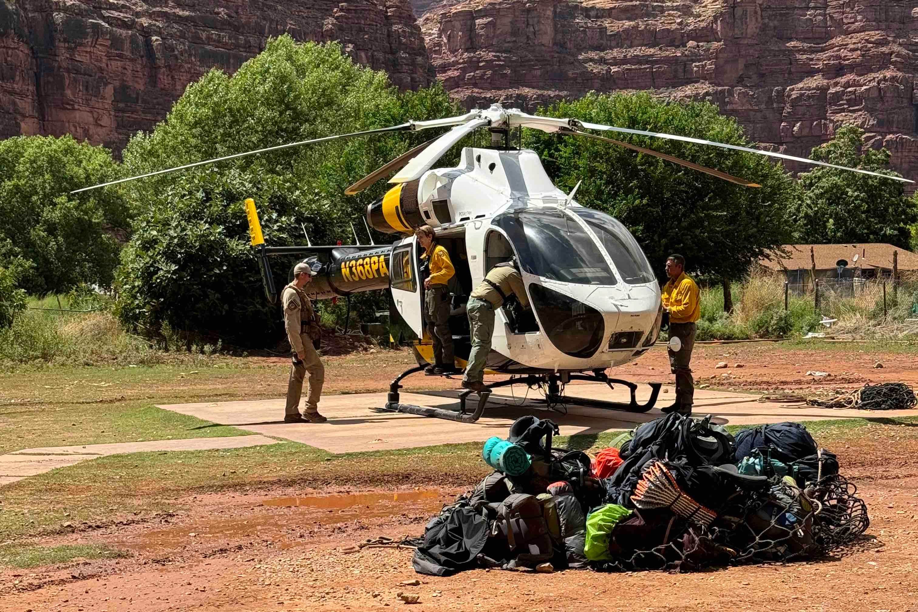 Helicopter evacuating Havasu campers and locals