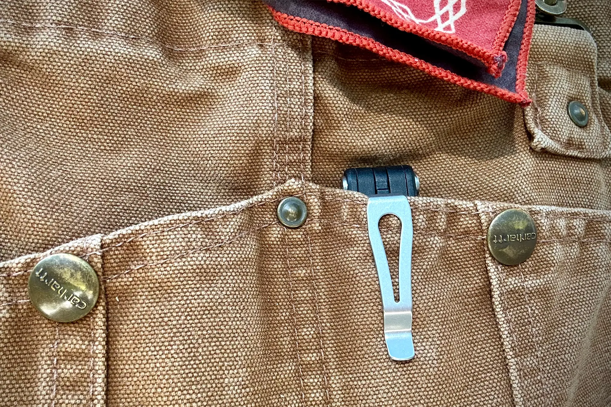 work sharp folding field sharpener secured into pocket with pocket clip
