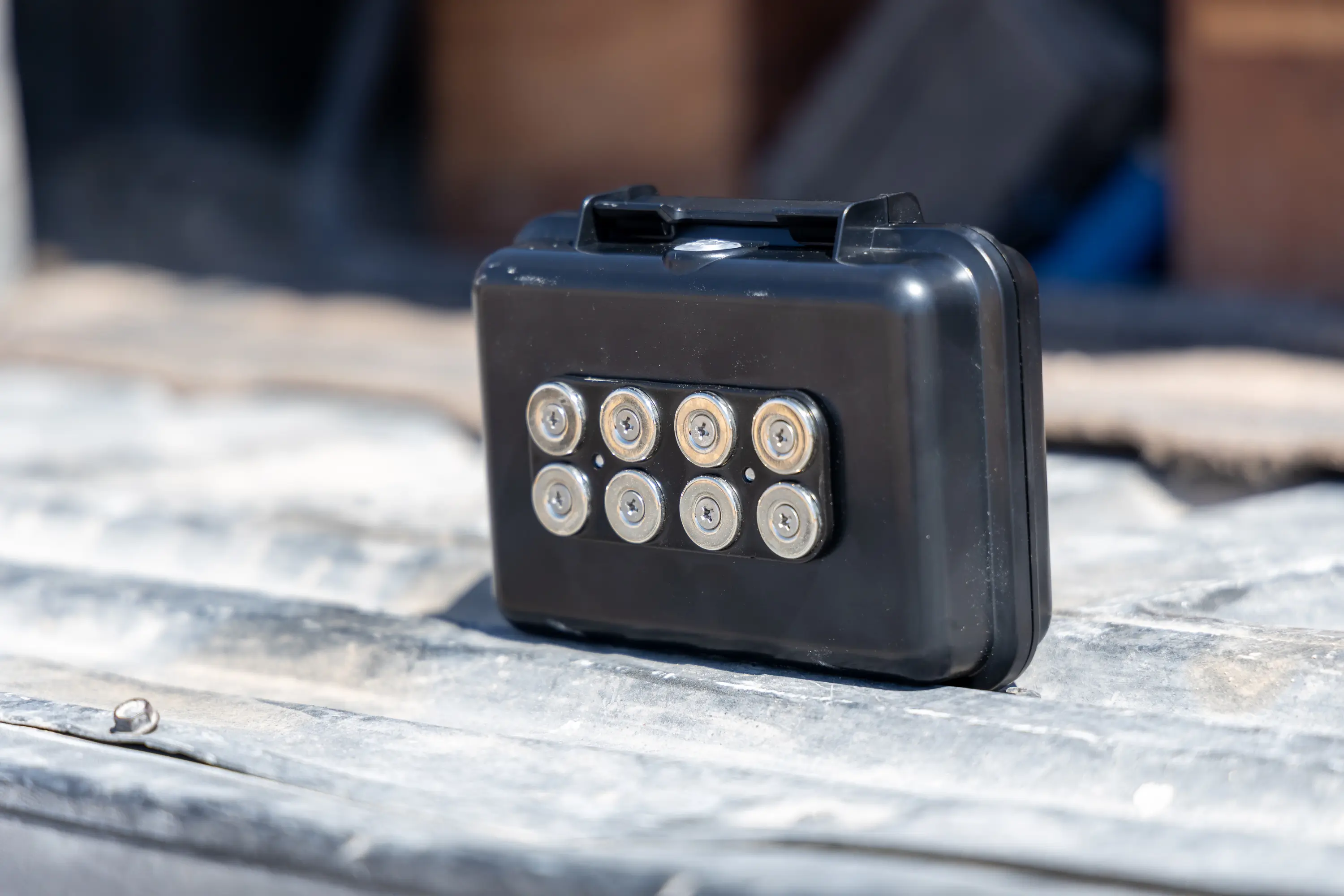 The Brickhouse Security tracker has extremely strong off-road compatible magnets on the backside; (photo/Chip Jordan)
