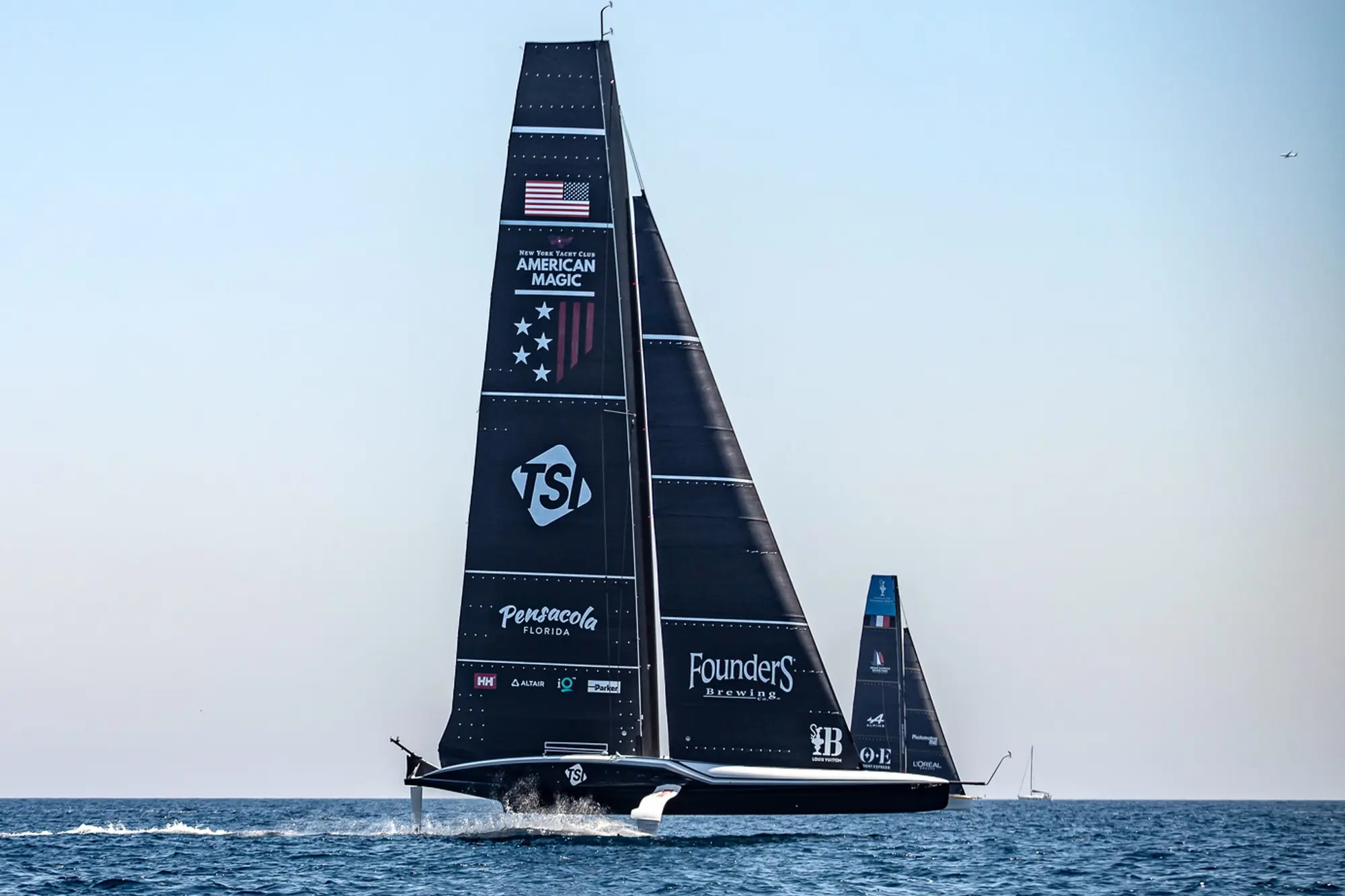 New York Yacht Club American Magic's "Patriot" racing sailboat