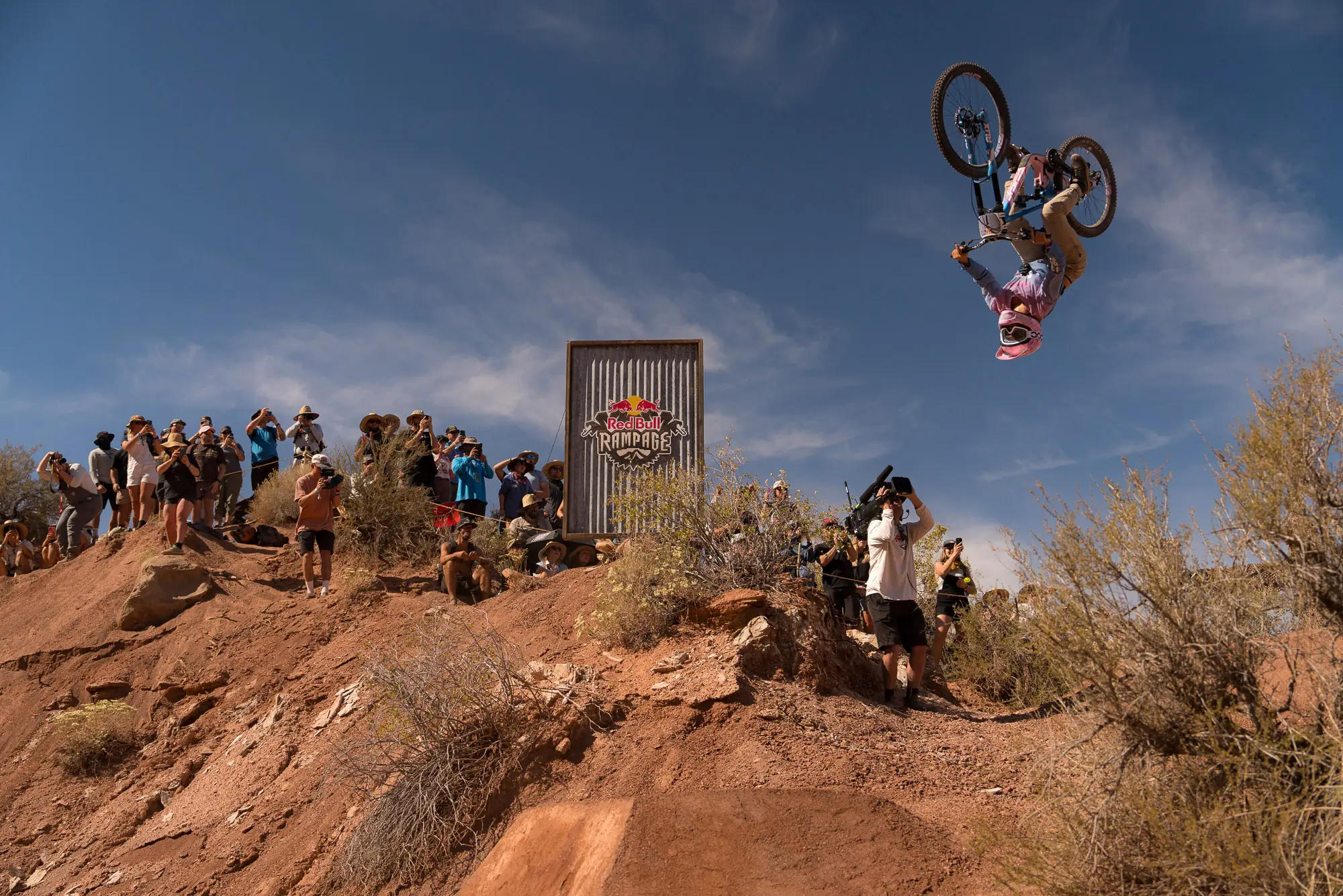 Robin Goomes performs during the women’s final at Red Bull Rampage in St. George, Utah, USA on October 10, 2024. 