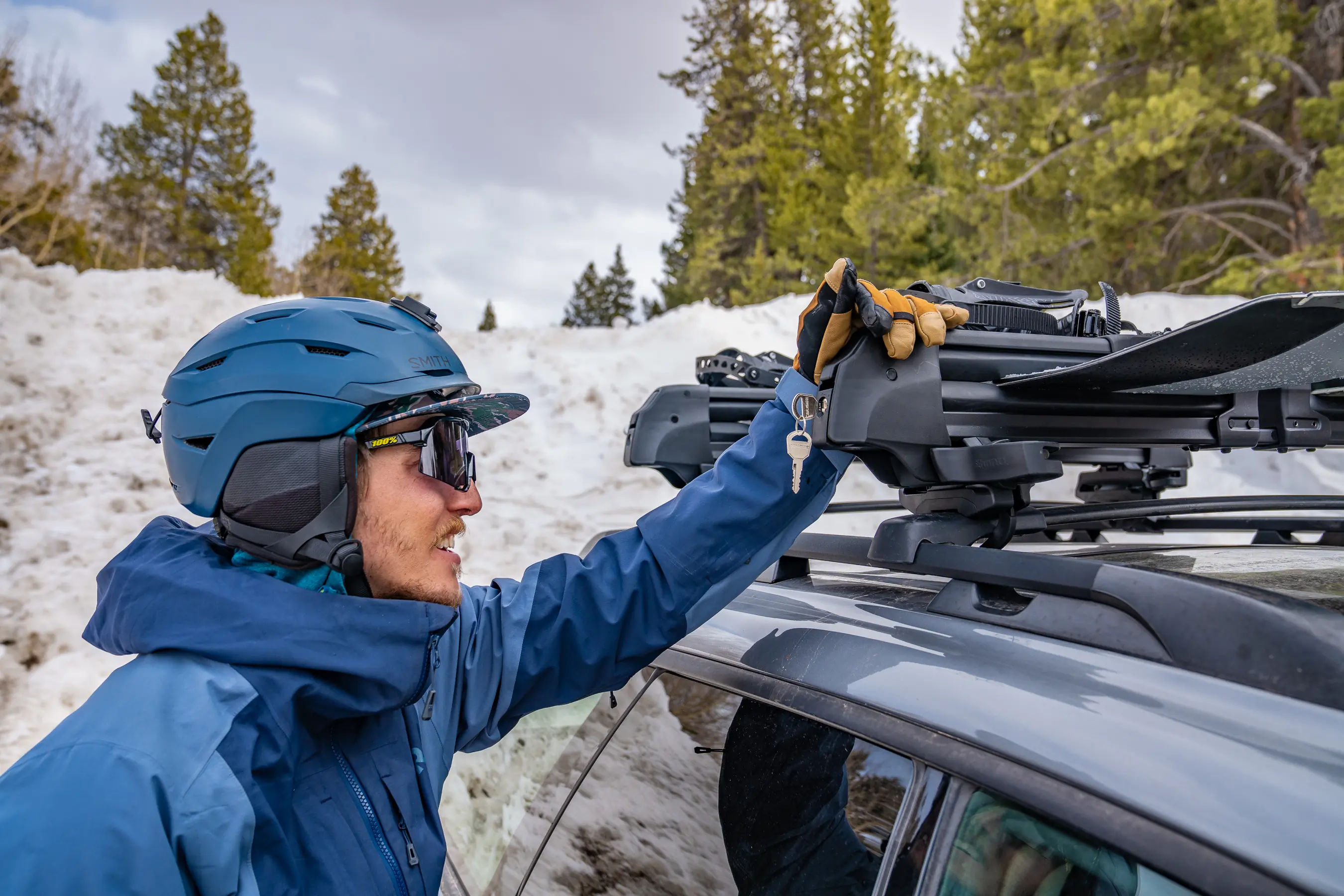 Locking a roof rack is a good idea to make sure it's completely shut and can't pop open on the drive; (photo/Eric Phillips)