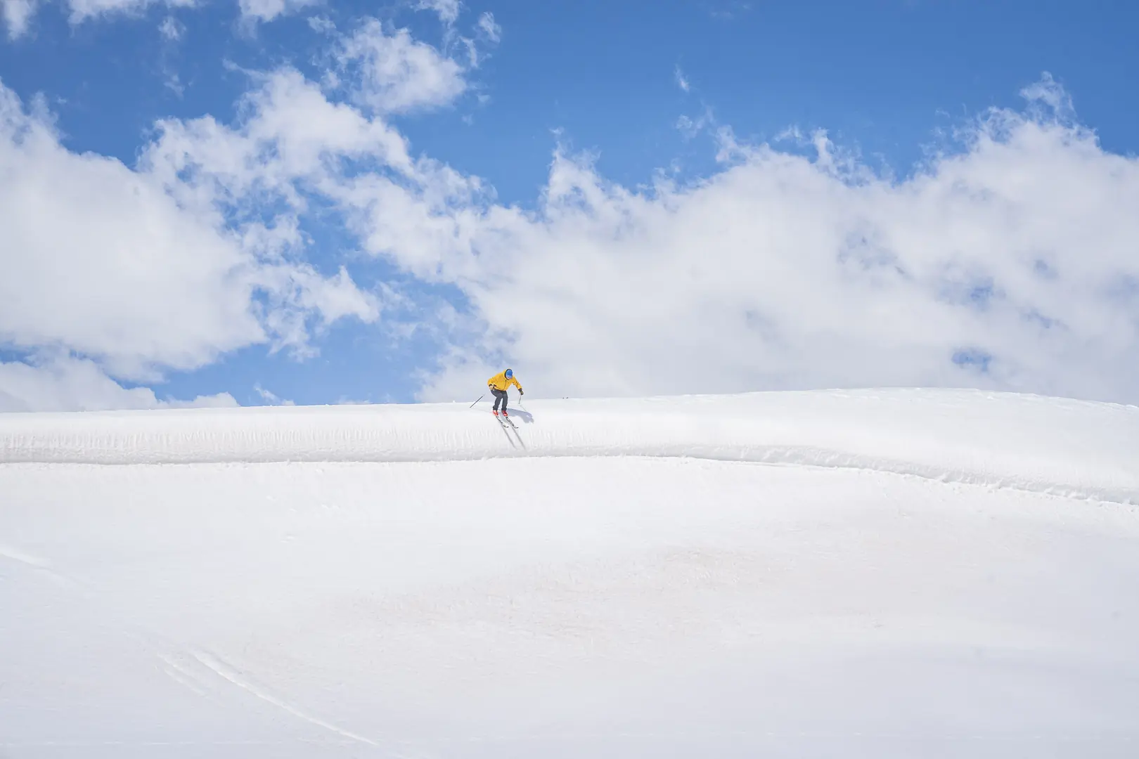 skier having fun on slopes