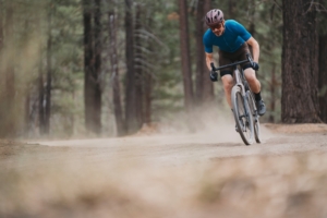 Review author Jeremy Benson testing gravel bike shoes
