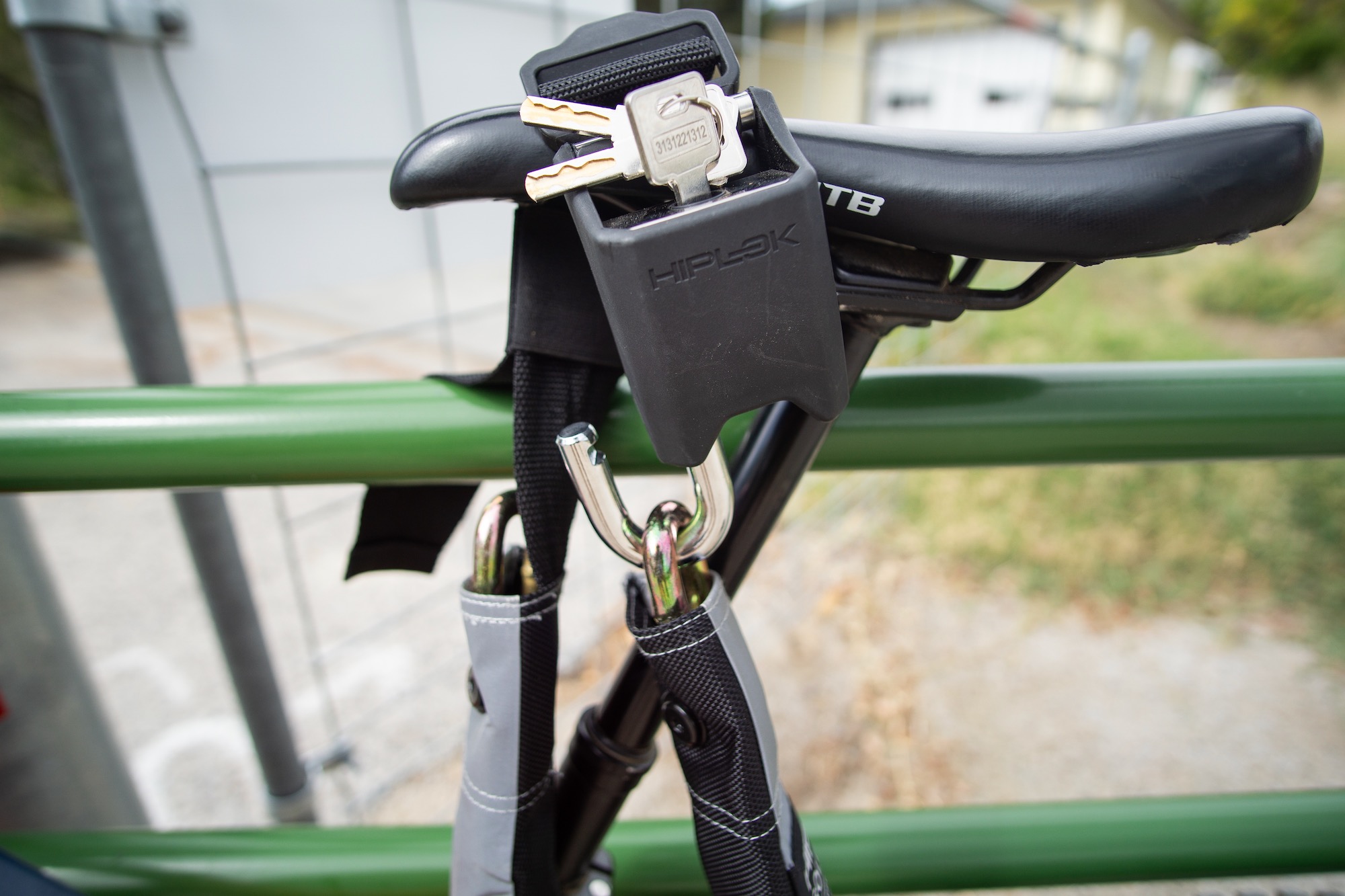 The keyed lock of the Hiplok Gold bike lock