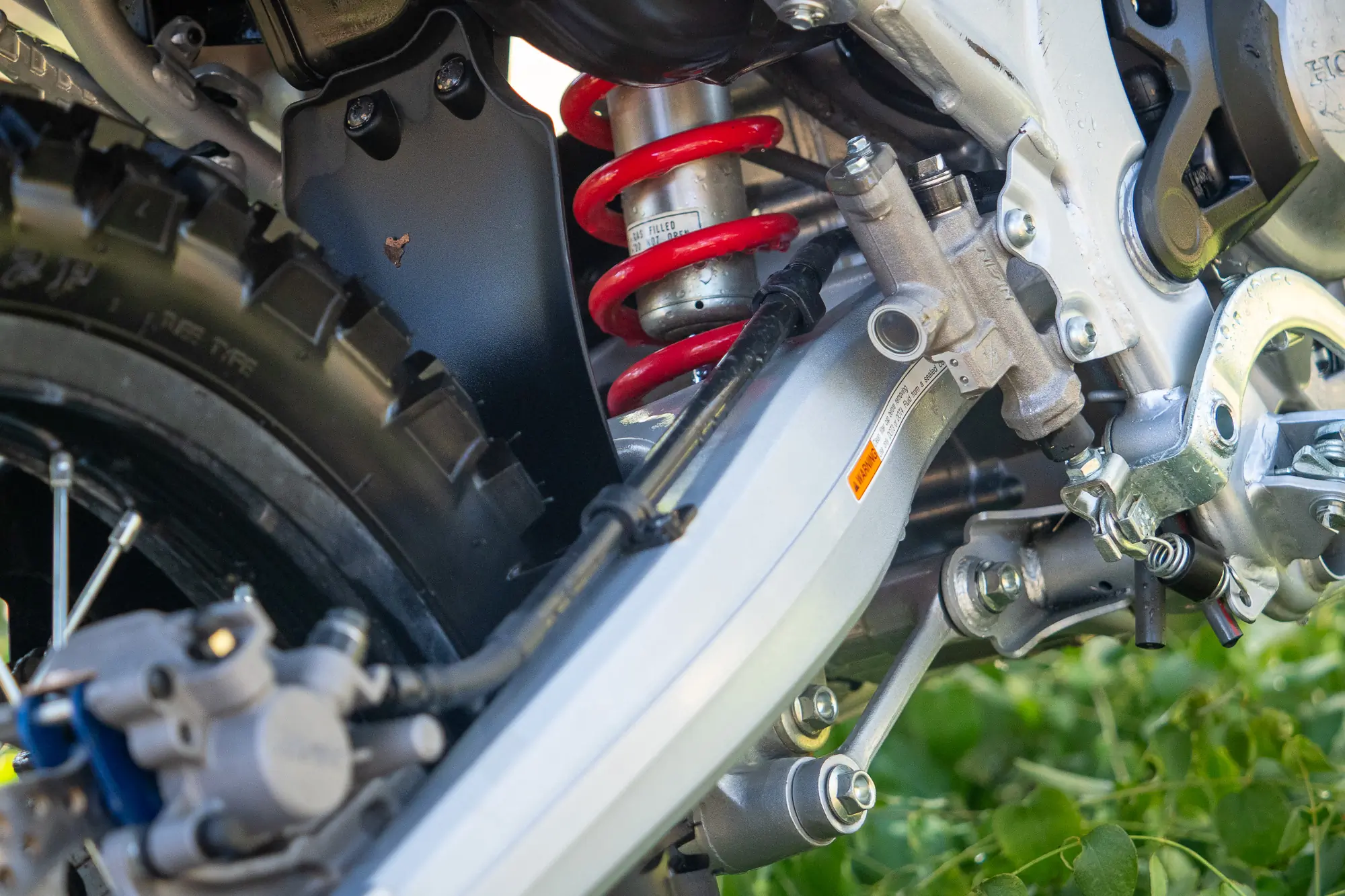 Rear shock and linkage on a 2024 Honda CRF300L