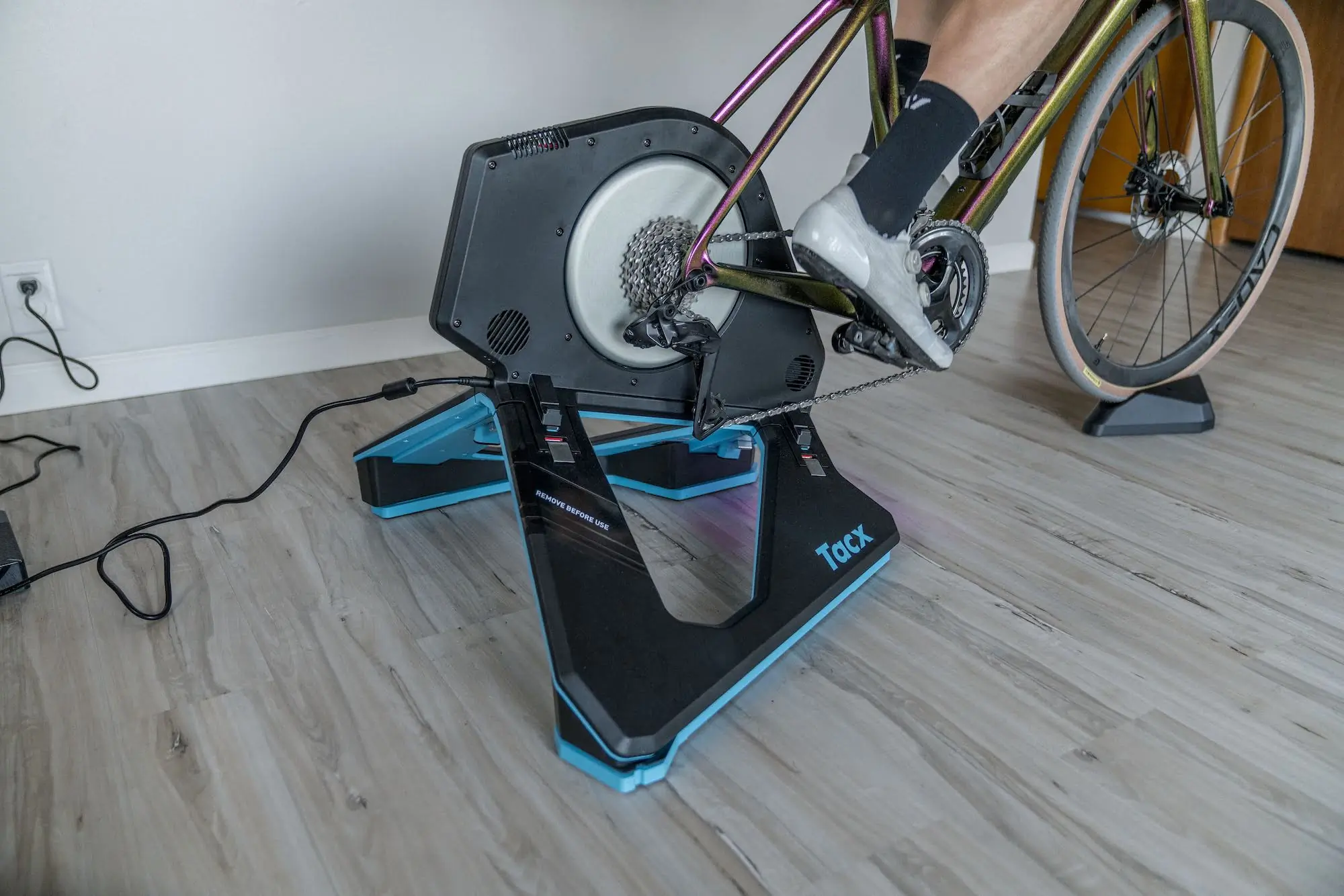 Riding with the Garmin TacX Neo 2T direct-drive indoor bike trainer
