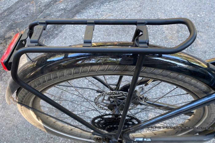 The rear rack on the Trek Allant+ 7S Gen 2 electric commuter bike