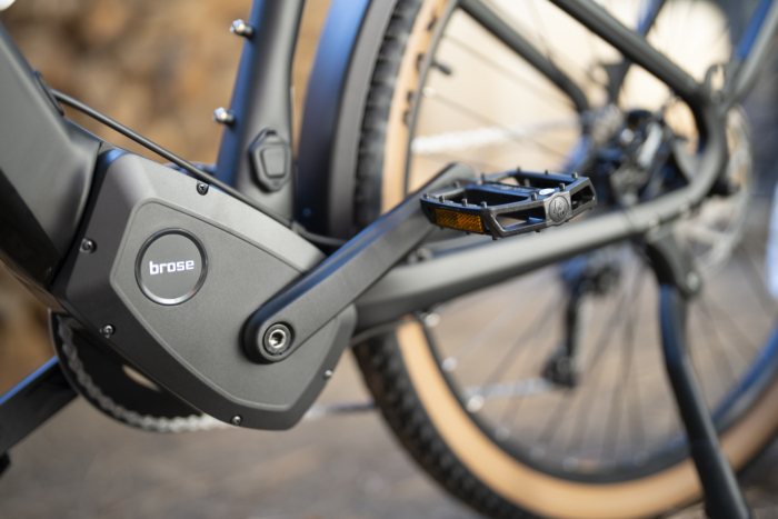 looking at the Brose mid-drive motor on the Ride1Up Prodigy V2