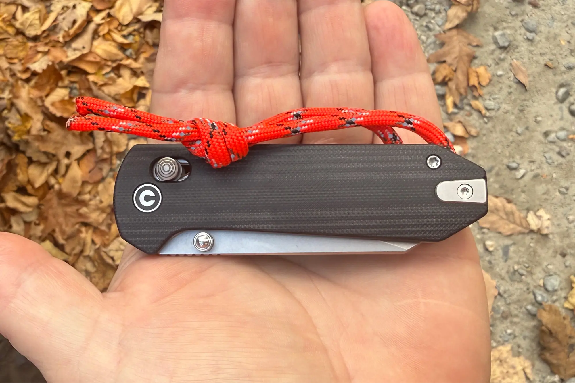 civivi yonder crossbar lock knife on palm