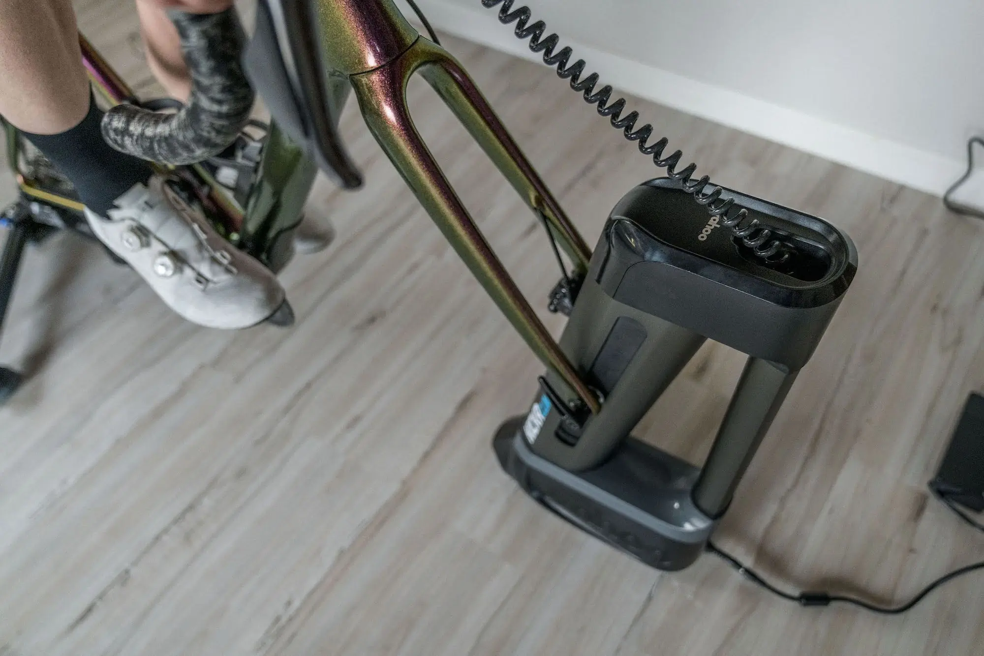Riding with the Wahoo KICKR Climb bike trainer accessory