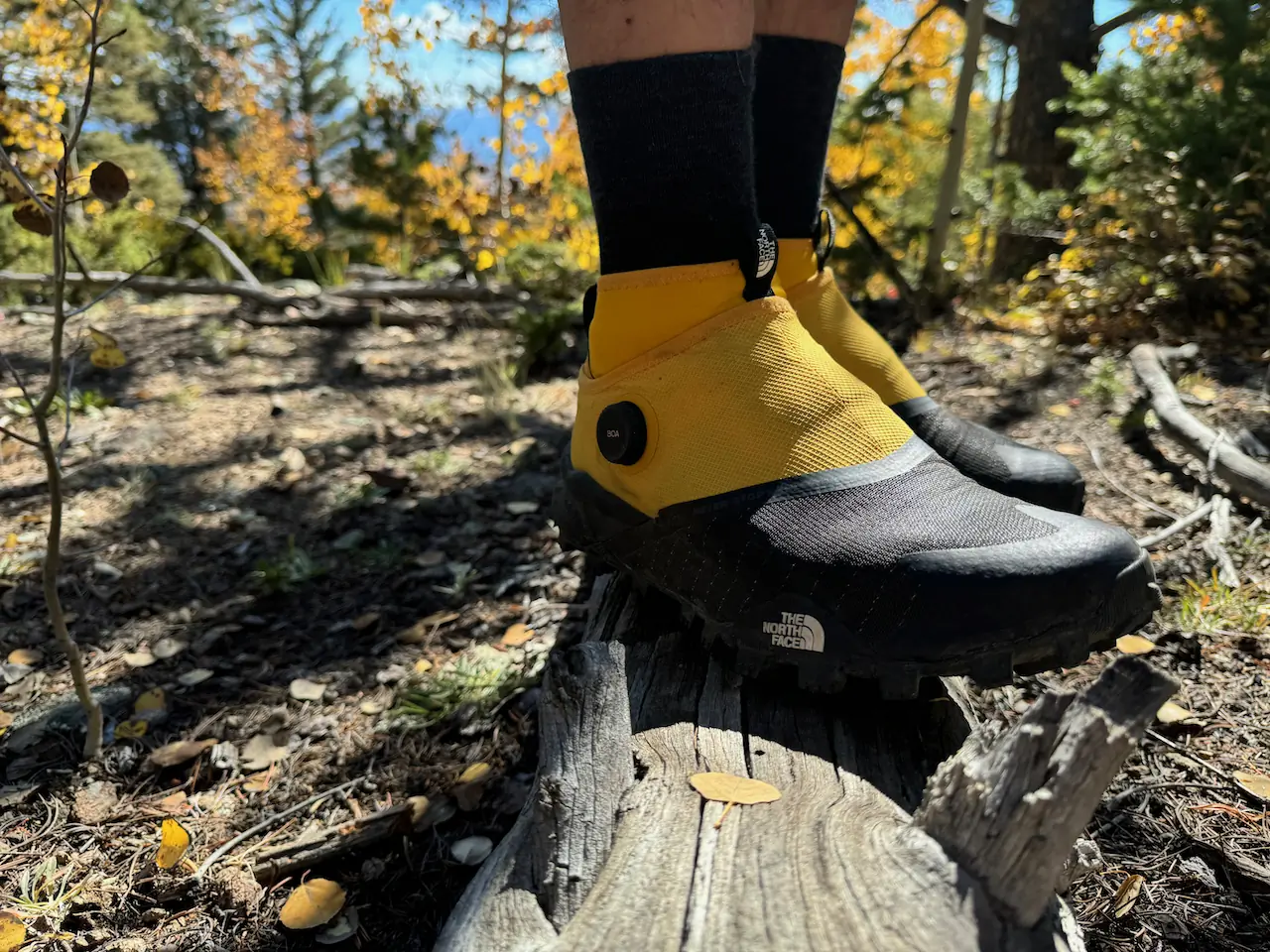 wearing the nort face summit series offtrail shoes