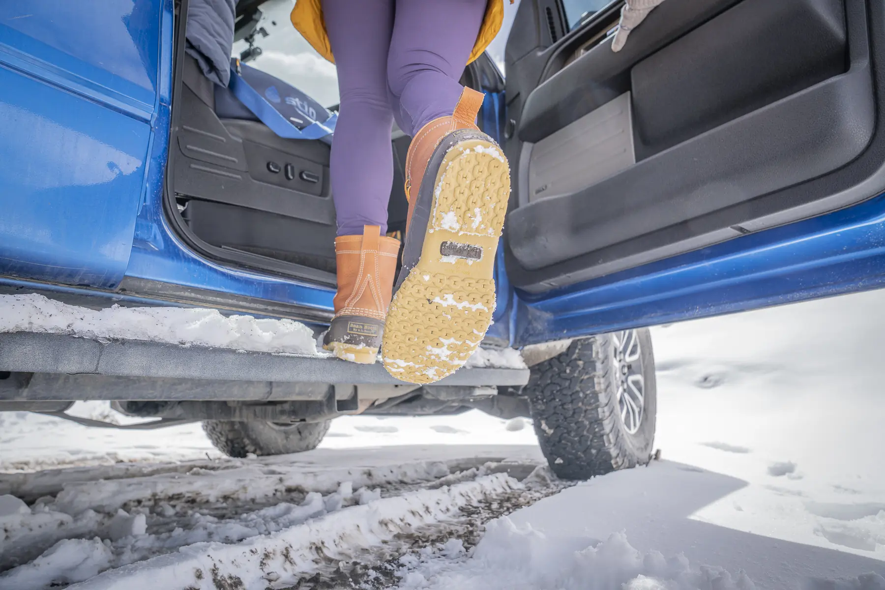 The traction on the everyday L.L. Bean Boots is adequate for mild winter conditions; (photo/Eric Phillips)