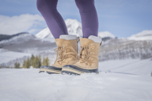 Testing women's winter boots in Crested Butte, Colorado; (photo/Eric Phillips)