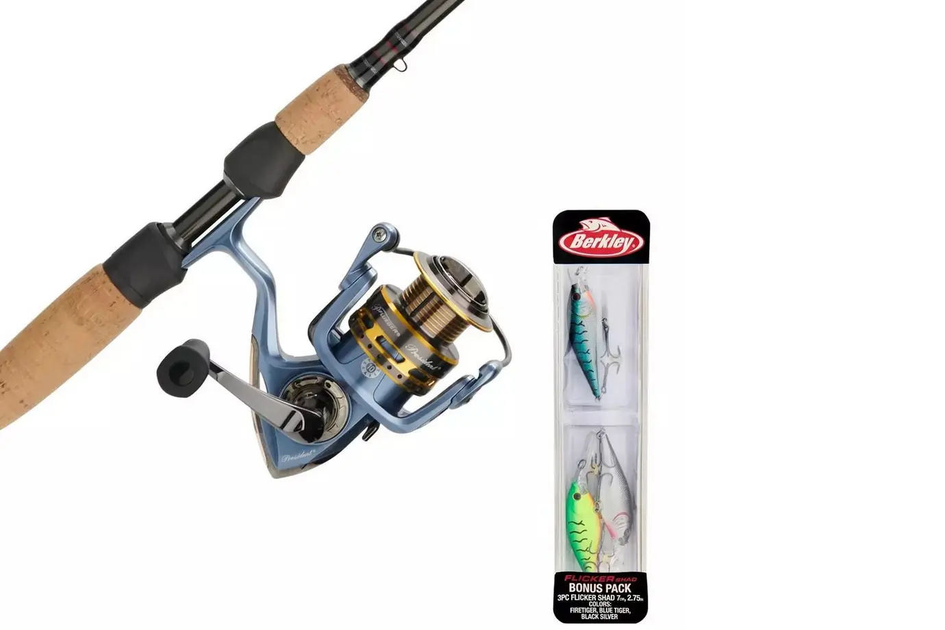 Pflueger President Spinning Combo with Bait Pack