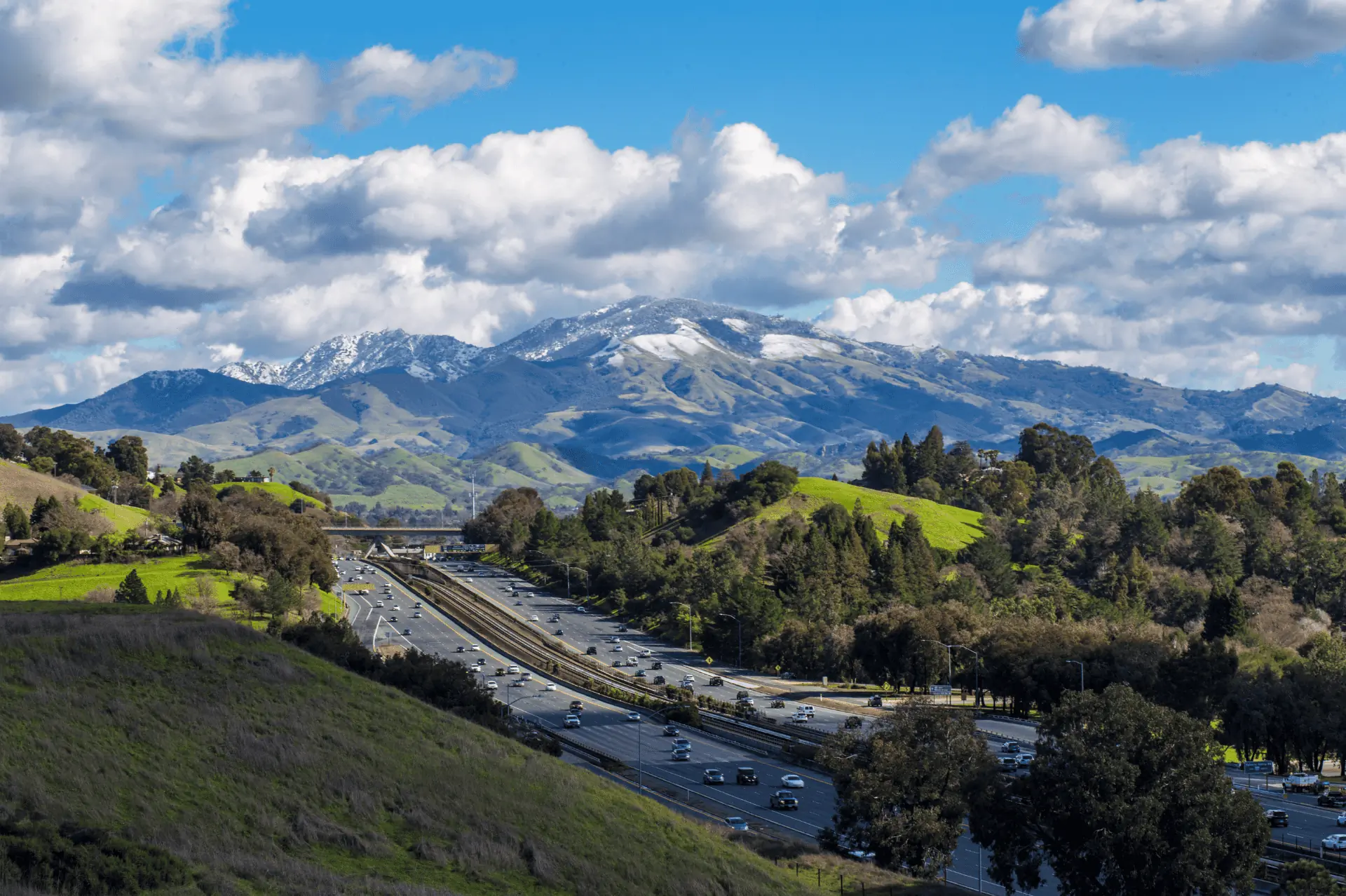 Snow on top of Mt Diablo in California