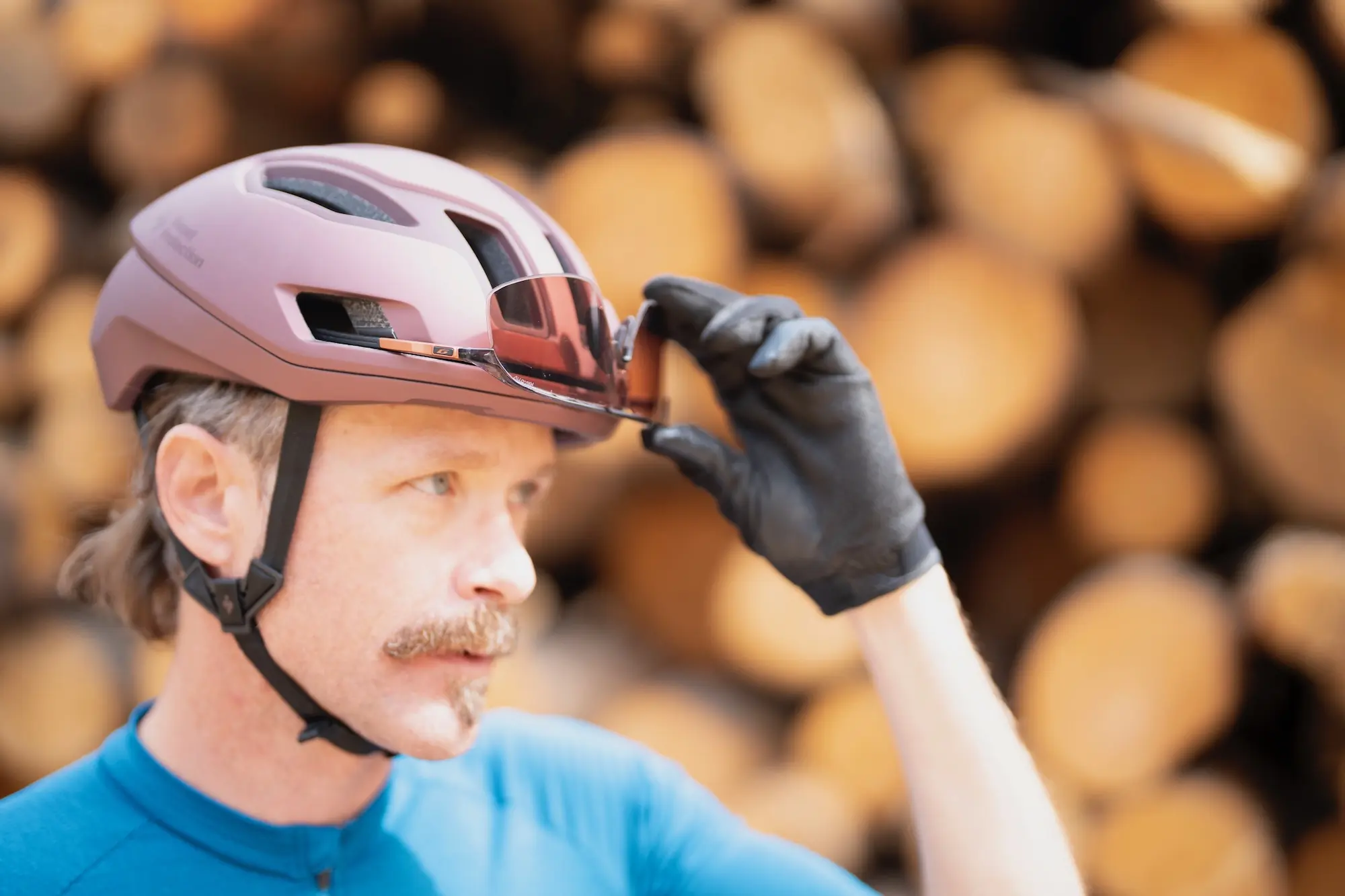 Stashing a set of cycling sunglasses on the Sweet protection Falconer 2Vi MIPS road bike helmet.