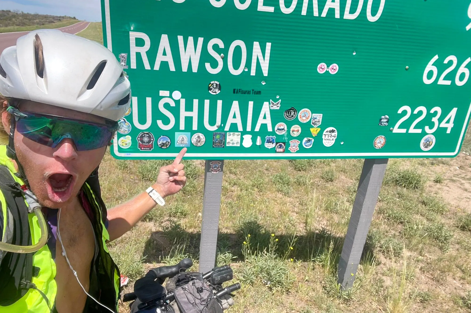 Bond Almand during his Pan-American Highway record