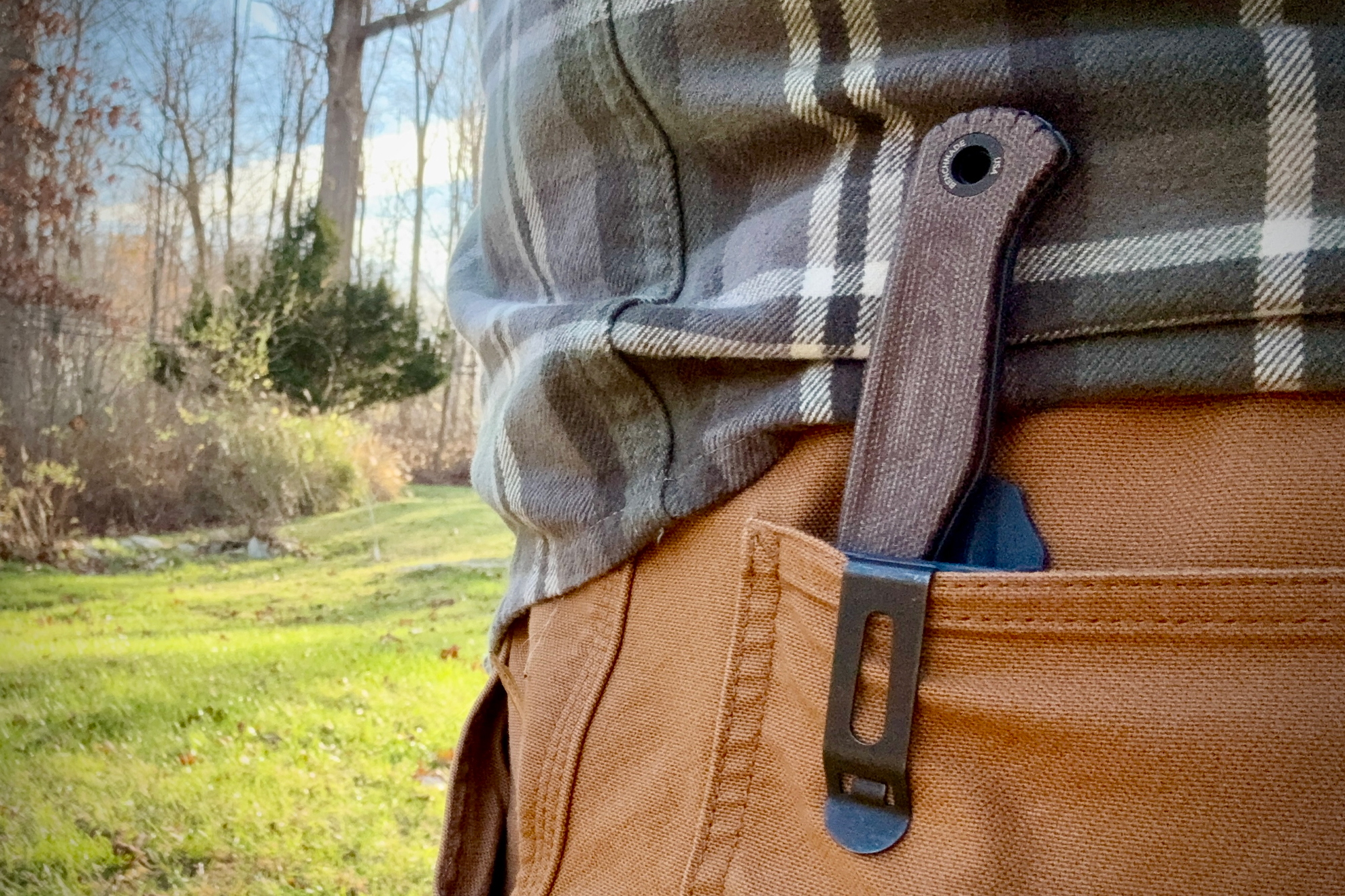Benchmade Dacian Fixed Blade Knife inside back pocket