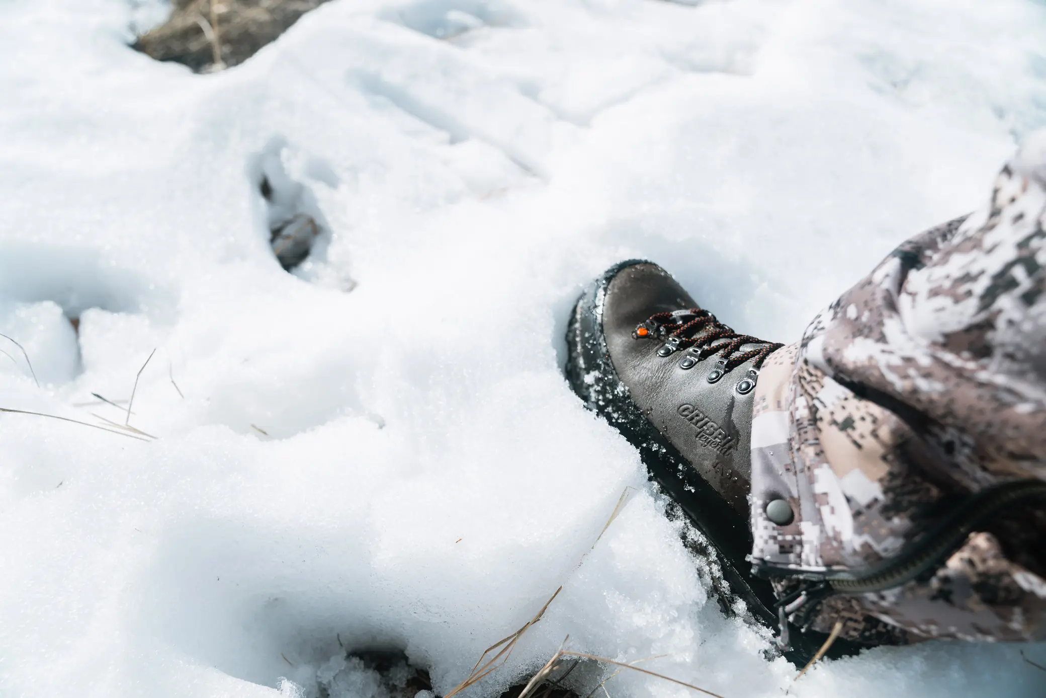 crispi wild rock plus gtx boot in snow
