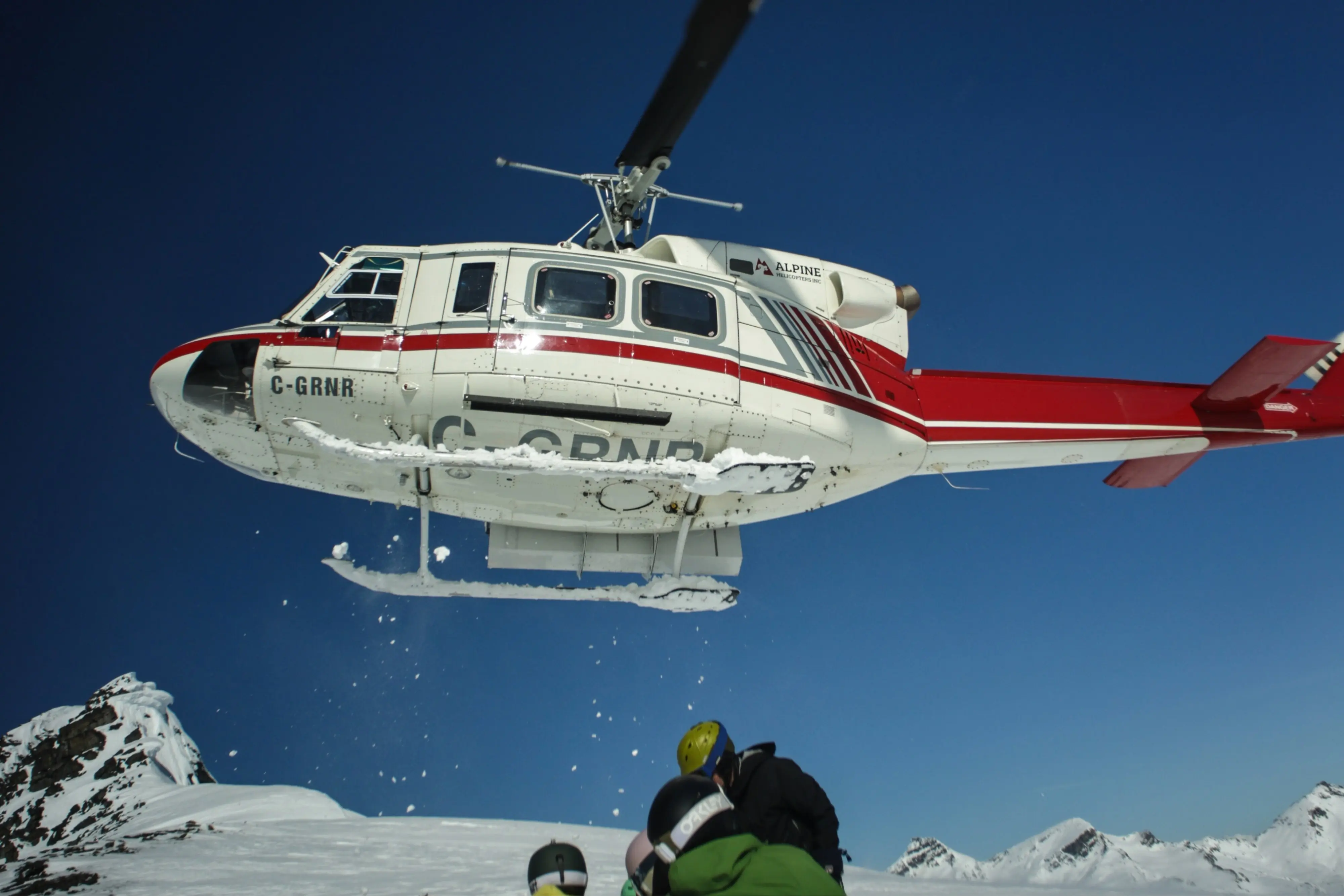 heli ski guide helicopter skiing