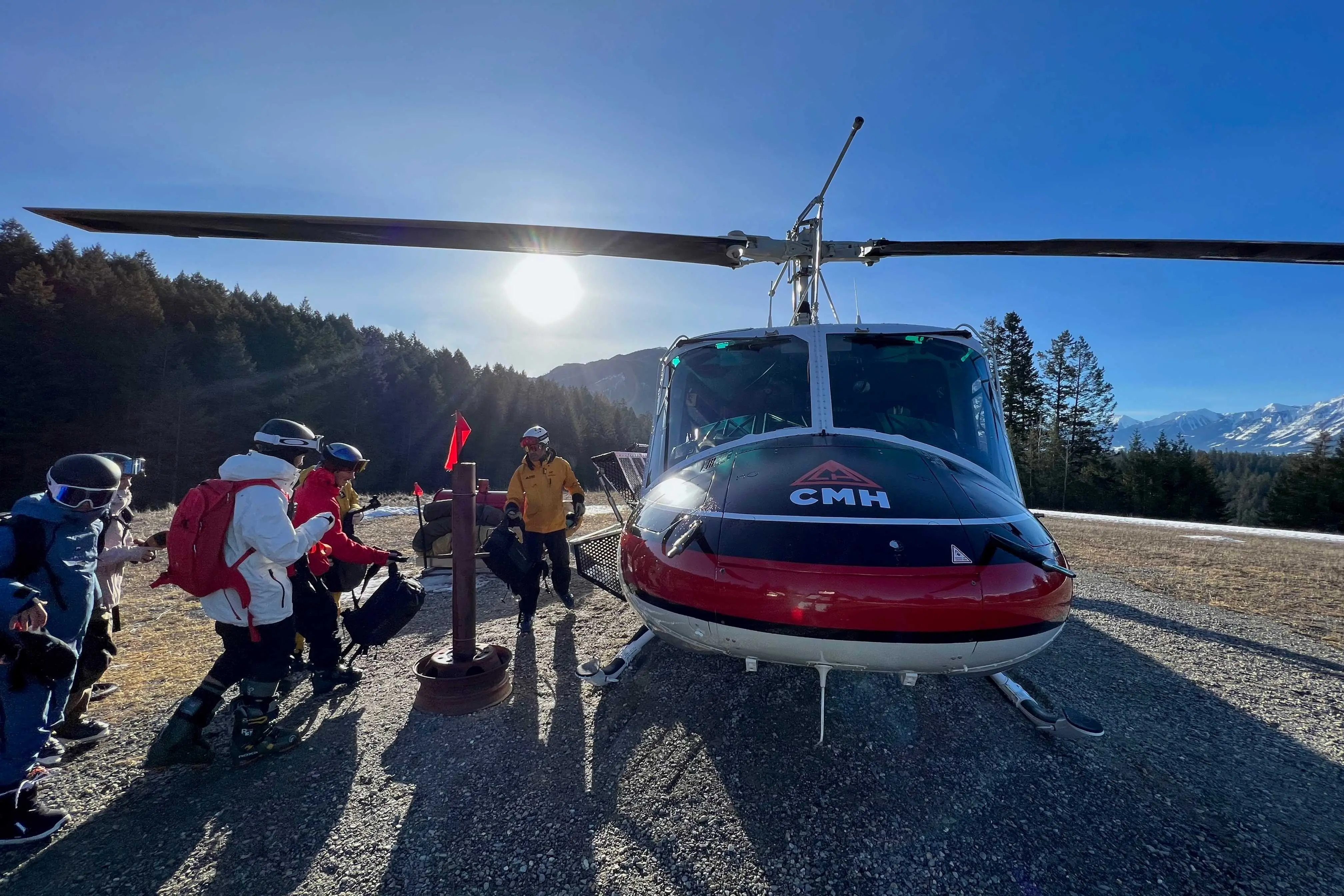 heli ski guide helicopter skiing