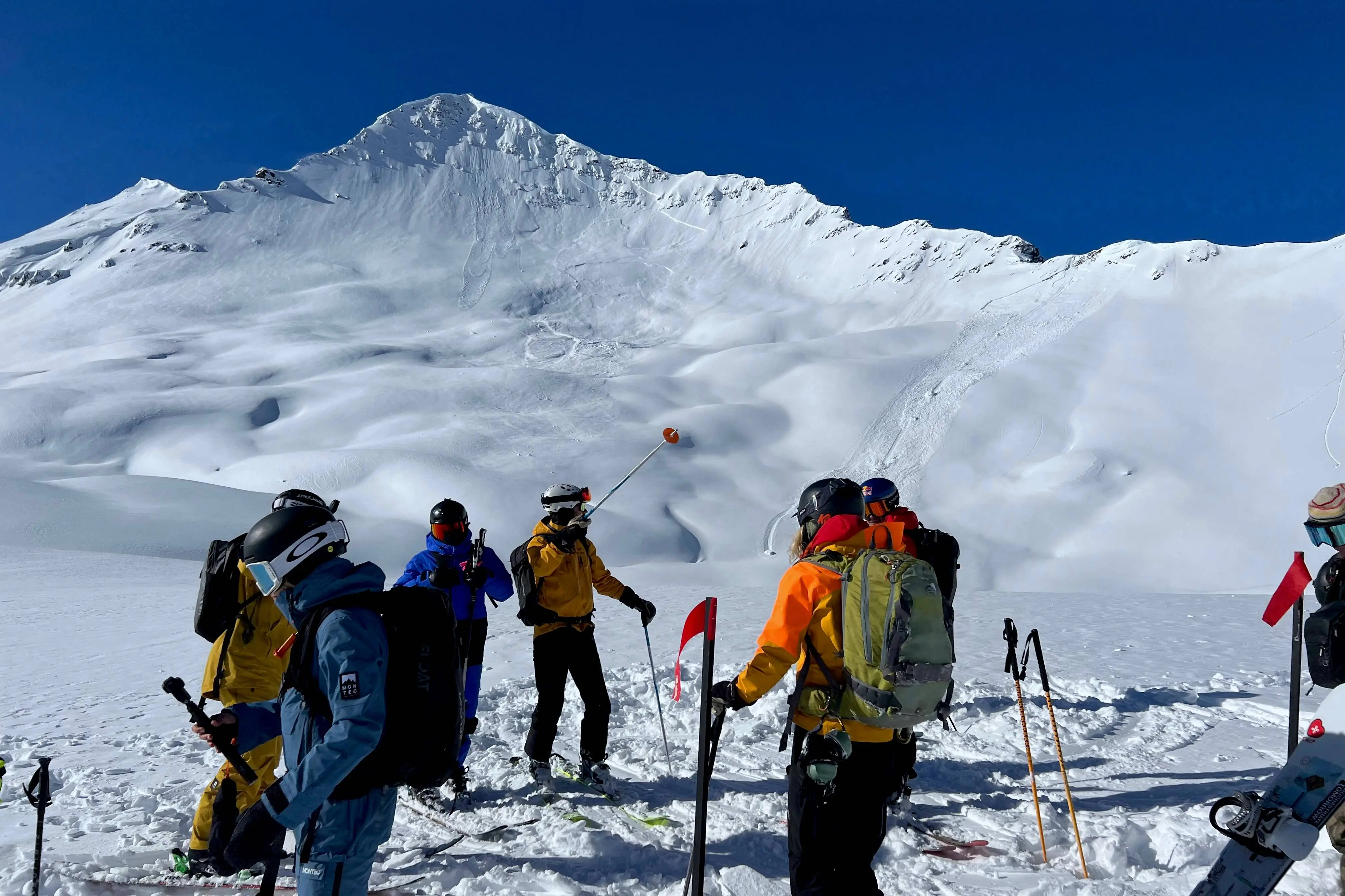 heli ski guide helicopter skiing