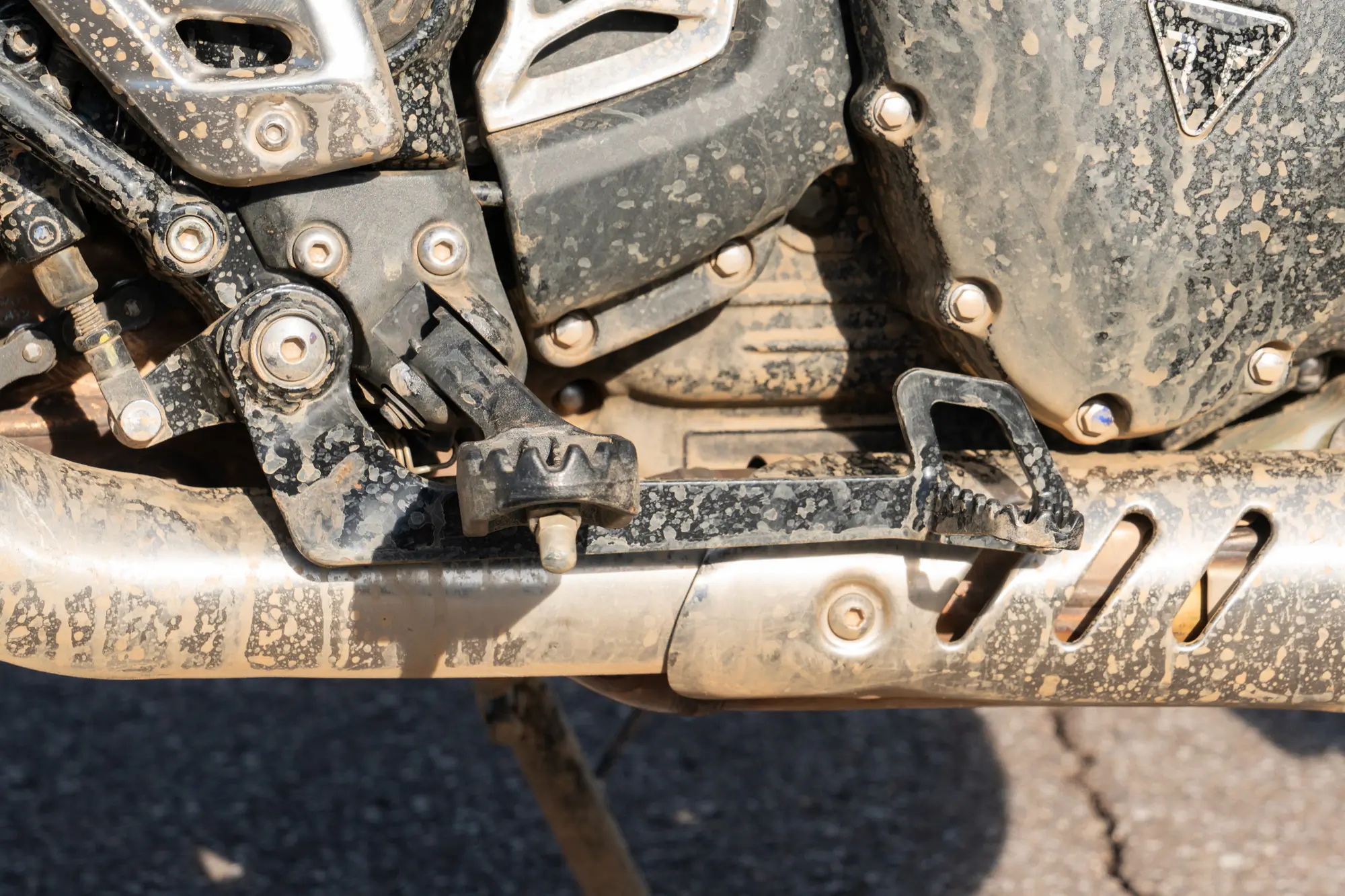 low-mounted rear brake pedal