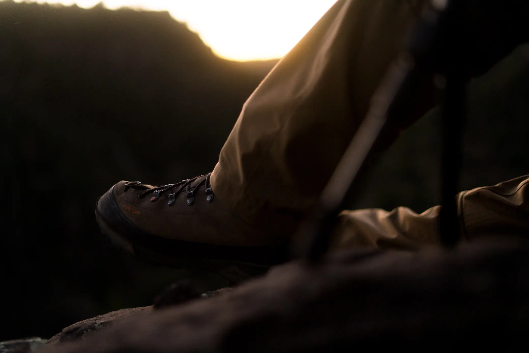 the Crispi Briksdal GTX Boot with sunset background