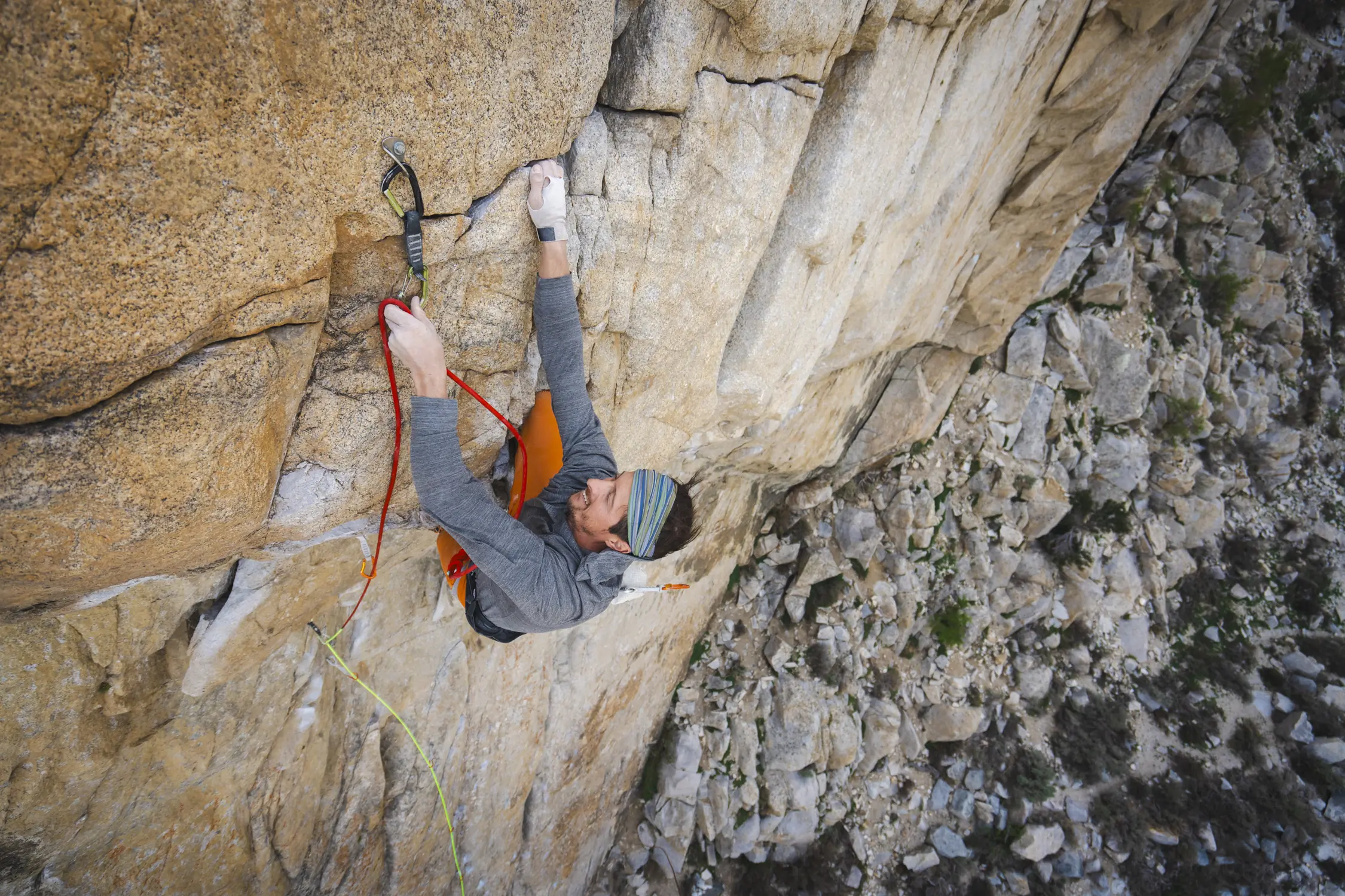 Man climbing with he Trango Agility 9.1 rope