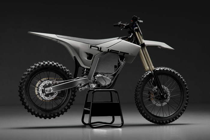 Dust Moto Hightail electric motorcycle studio image