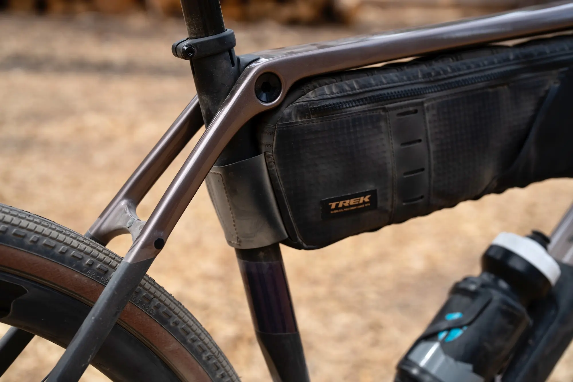 Detail shot of the IsoSpeed hardware on the Trek Checkpoint SL Gen 3 frame