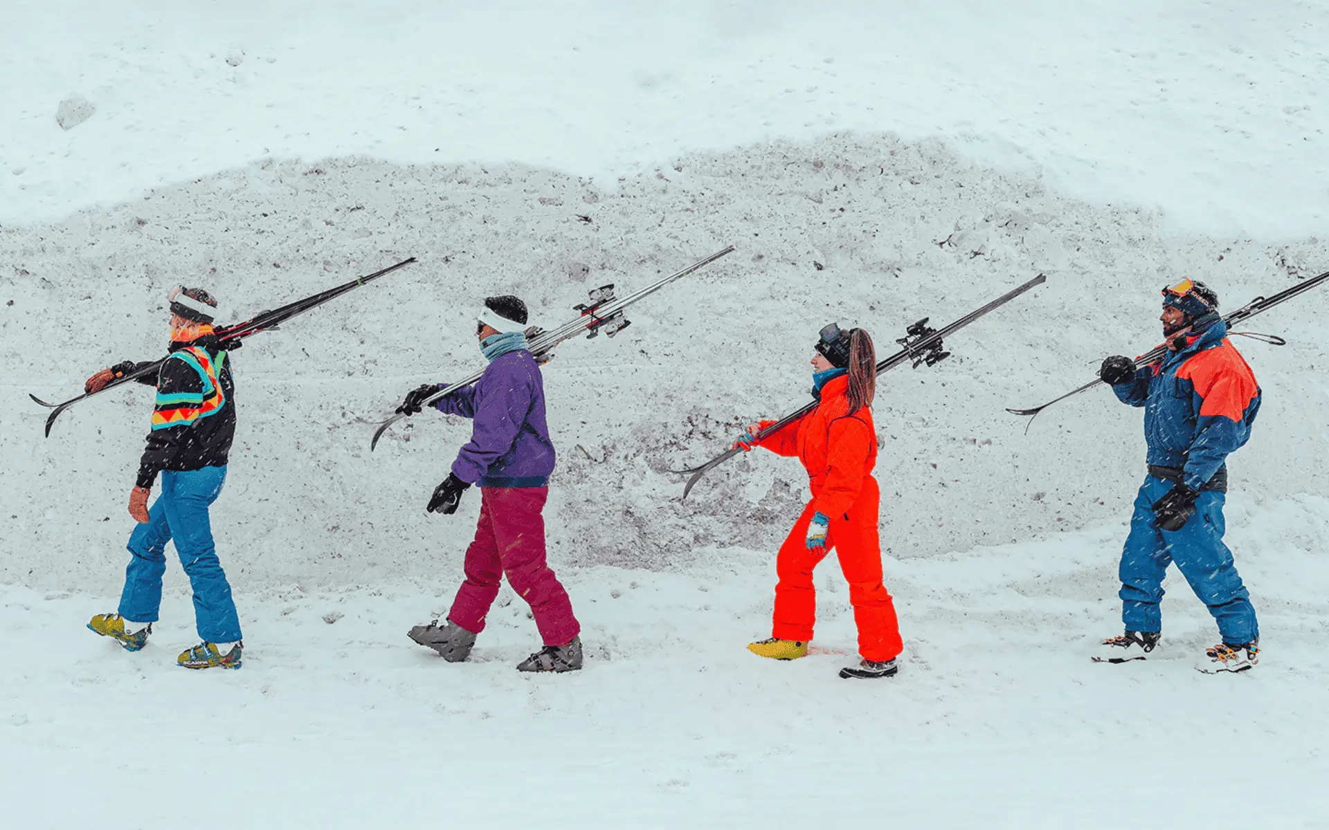 Headed out for skiing fun wearing Turtle Fur layers