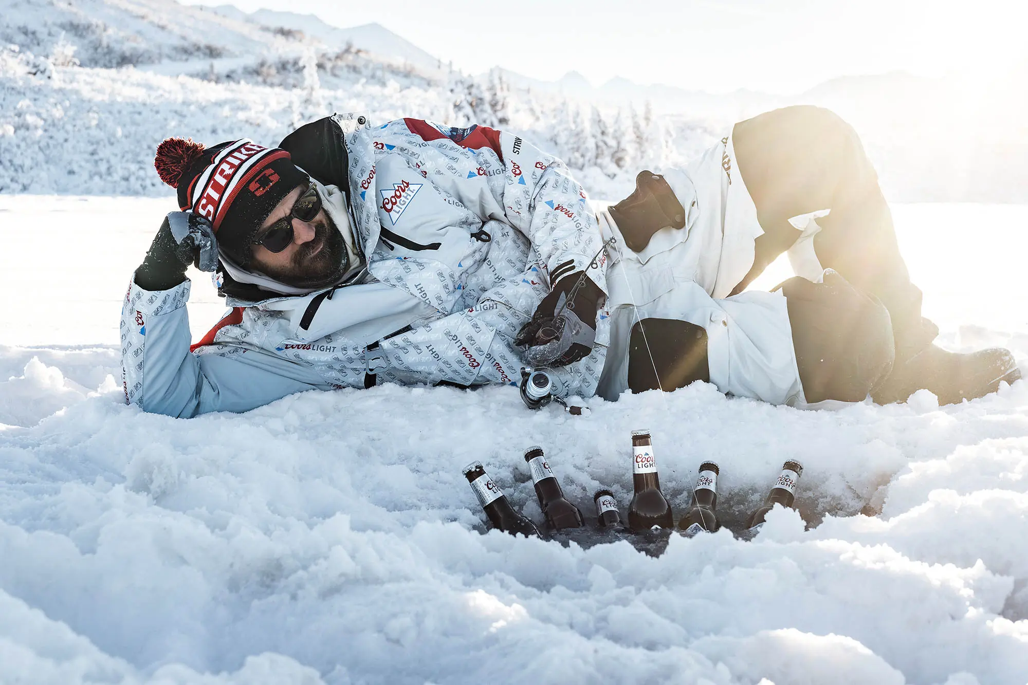 Striker x Coors Light ice fishing suit