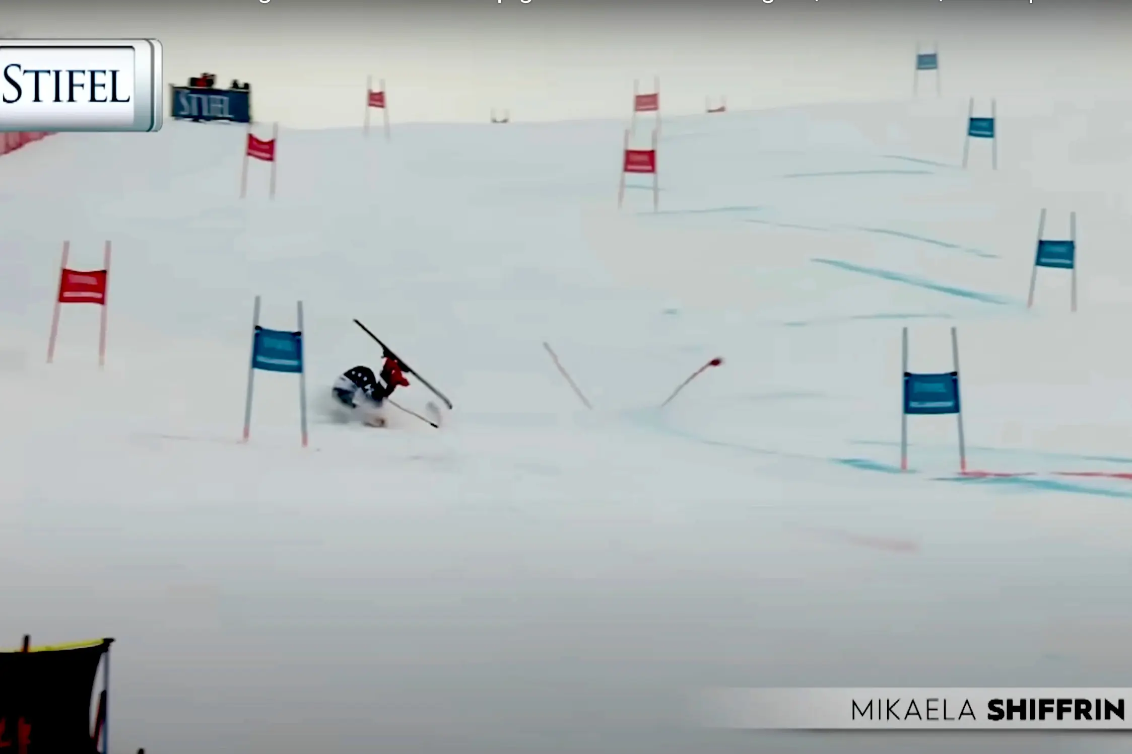 Mikaela Shiffrin crash killington world cup