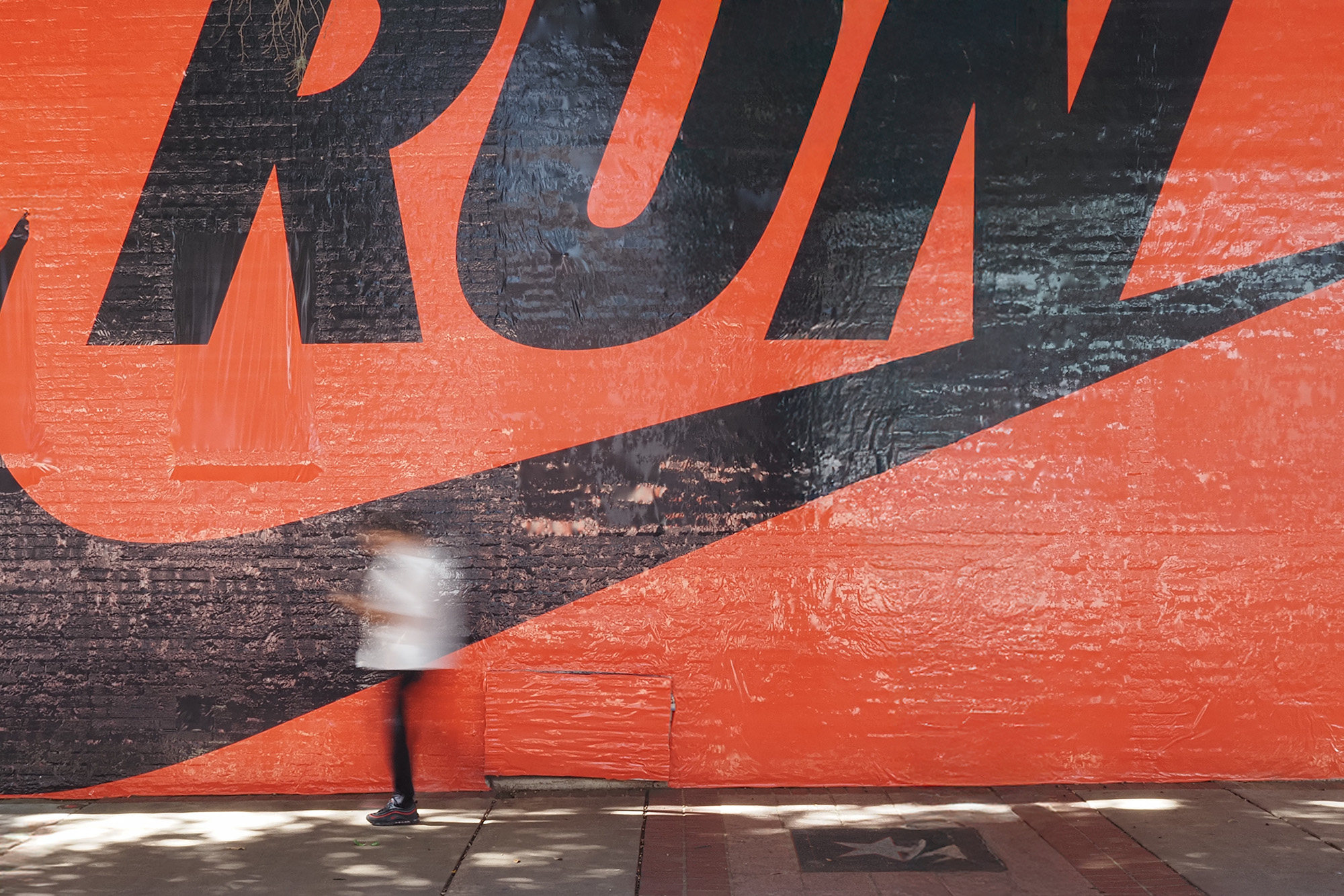 nike run mural in front of austin convention center