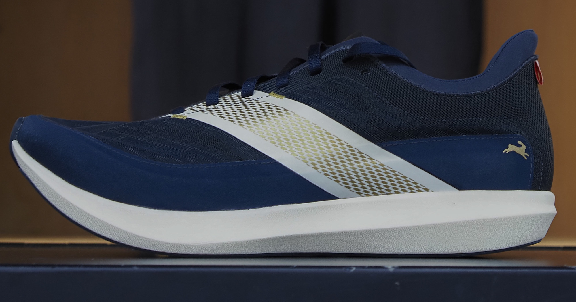 tracksmith shoe on display at the running event 2024