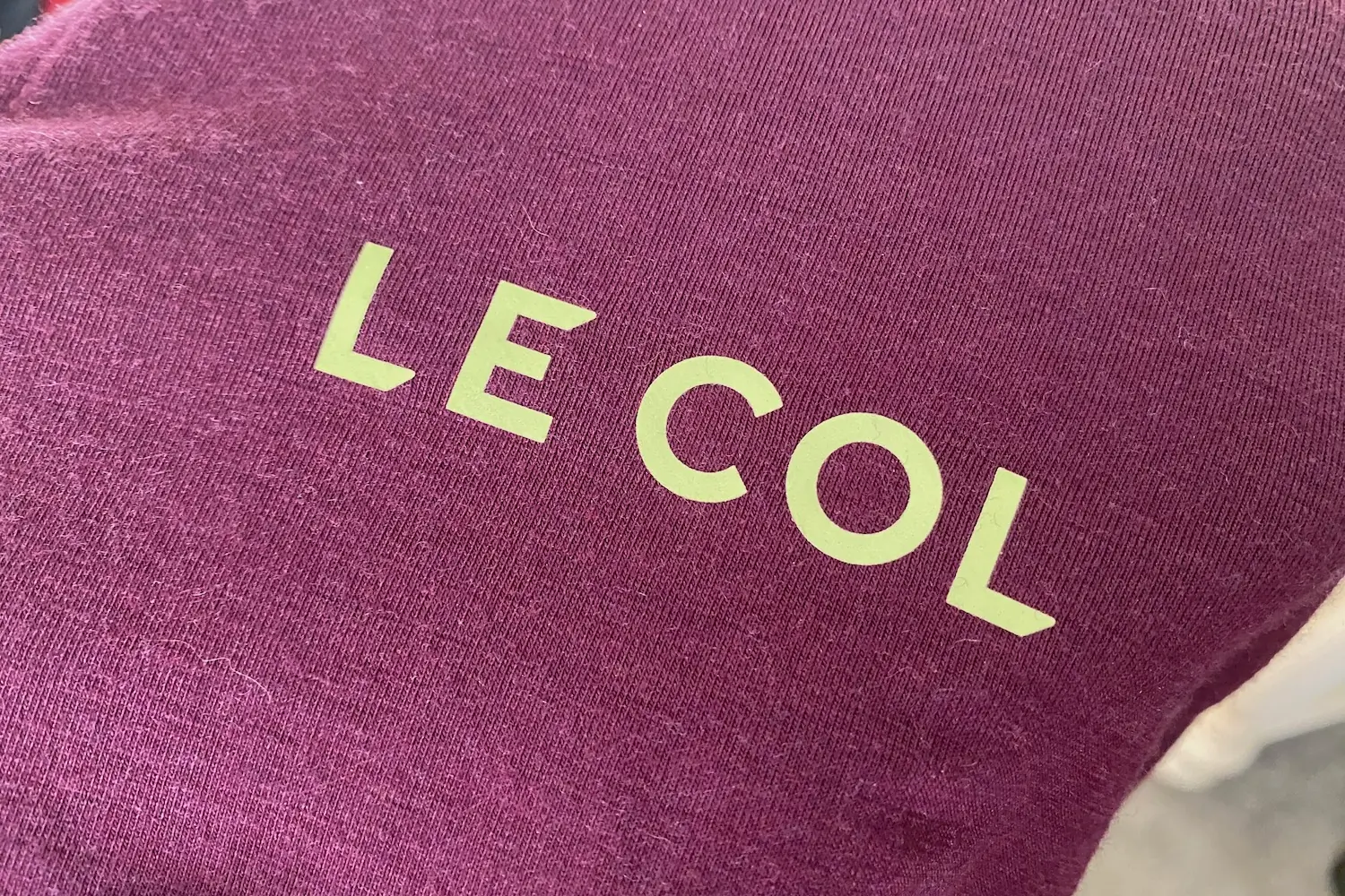 A detail shot of the texture of the ARC Merino Long Sleeve Jersey material