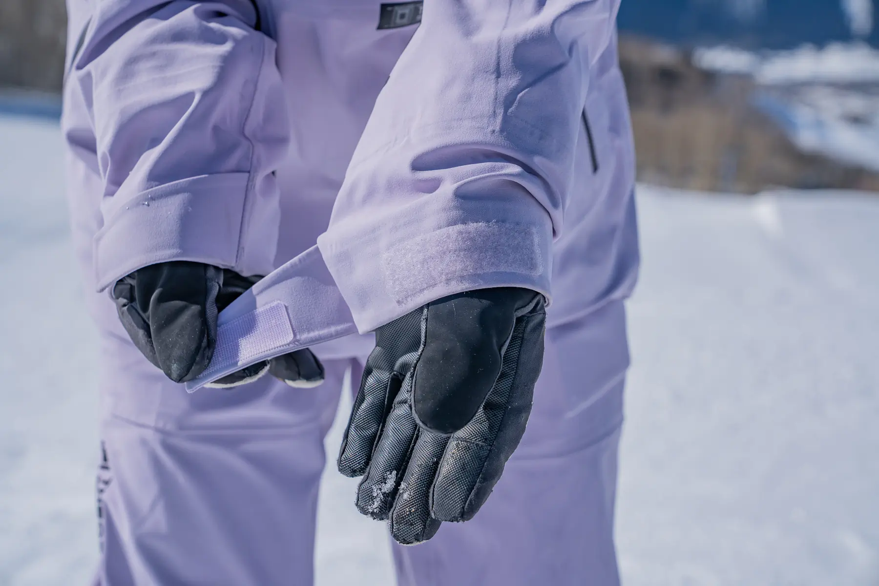 Testing the unisex L1 Premium Goods Axial Jacket for snowboarders at Crested Butte Mountain Resort; (photo/Eric Phillips)