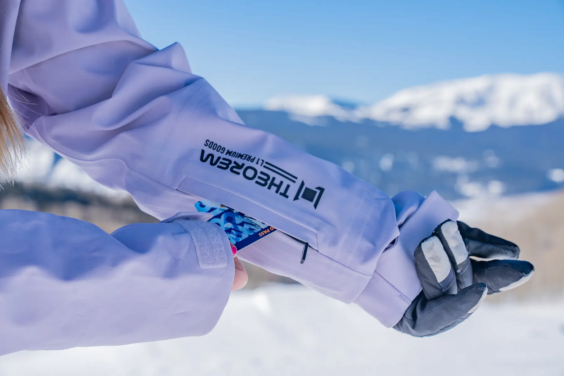 Testing the unisex L1 Premium Goods Axial Jacket for snowboarders at Crested Butte Mountain Resort; (photo/Eric Phillips)