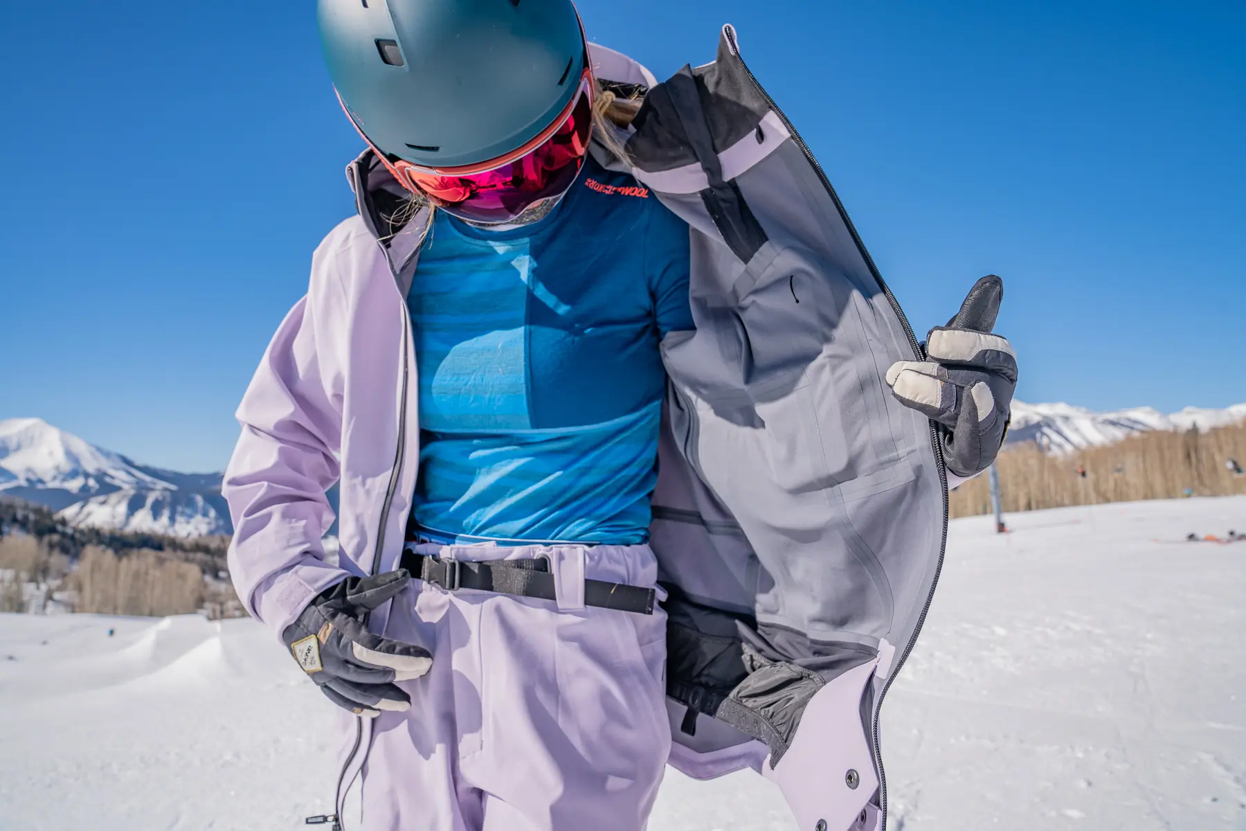 Testing the unisex L1 Premium Goods Axial snowboard pants for snowboarders at Crested Butte Mountain Resort; (photo/Eric Phillips)